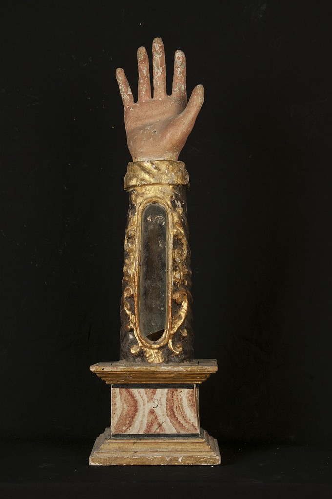 Reliquiario di San Claudio, soggetto assente (reliquiario antropomorfo - a braccio, pendant) - bottega umbra (sec. XVII)
