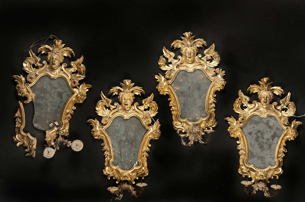 specchiera, serie - bottega umbra (prima metà sec. XVIII)