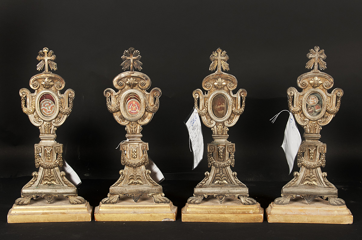 reliquiario - a ostensorio, serie - bottega Italia centrale (prima metà sec. XIX)