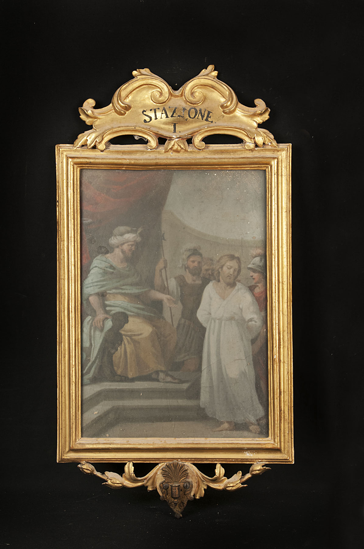 stazione I: Gesù condannato a morte (dipinto, ciclo) di Lucci Filippo (fine sec. XVIII)