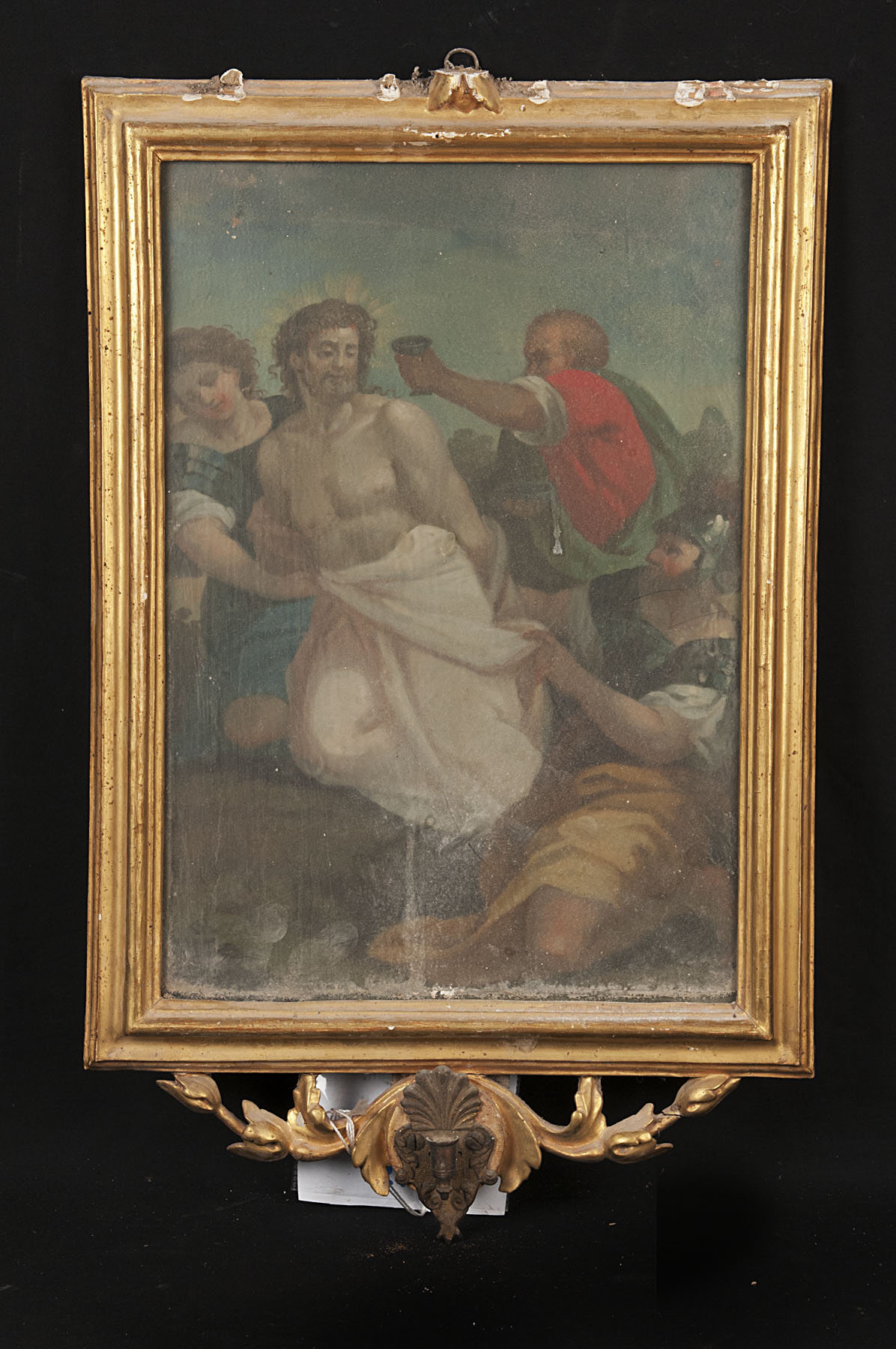 stazione X: Gesù spogliato e abbeverato di fiele (dipinto, ciclo) di Lucci Filippo (fine sec. XVIII)