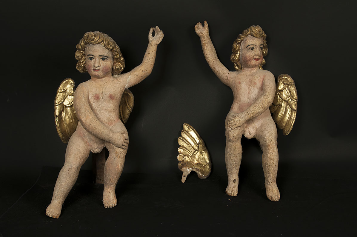 Cherubini (scultura, coppia) - ambito umbro (prima metà XVII)