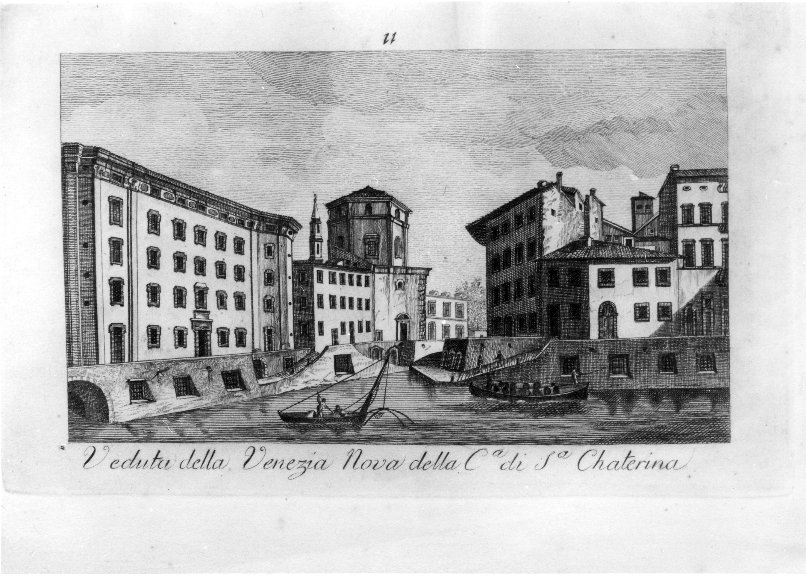 Veduta della Venezia Nova detta C.a di S.a Caterina, veduta di città (stampa) - ambito toscano (fine sec. XVIII)