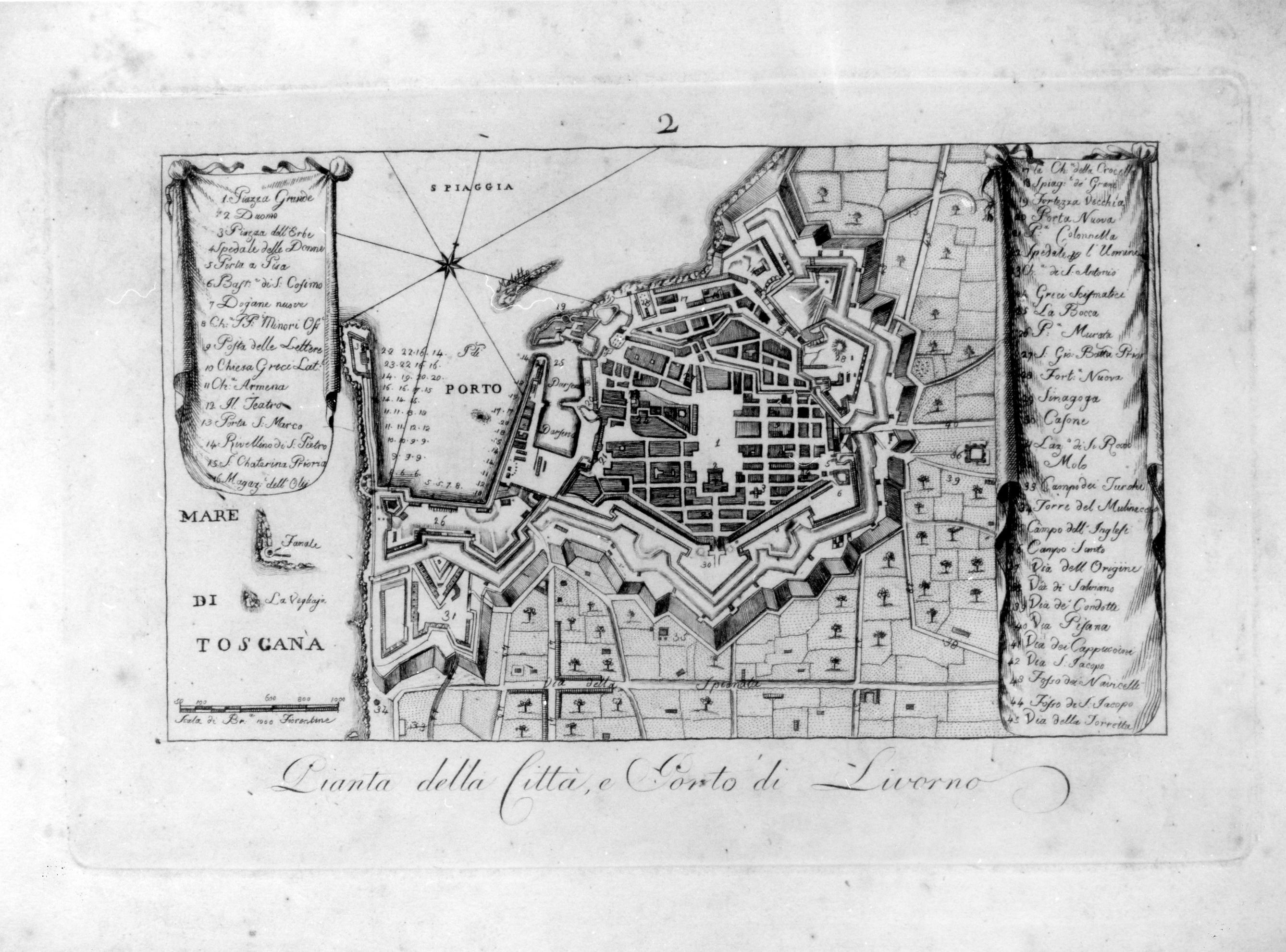 Veduta della Città e Porto di Livorno, veduta di città (stampa) - ambito toscano (fine sec. XVIII)