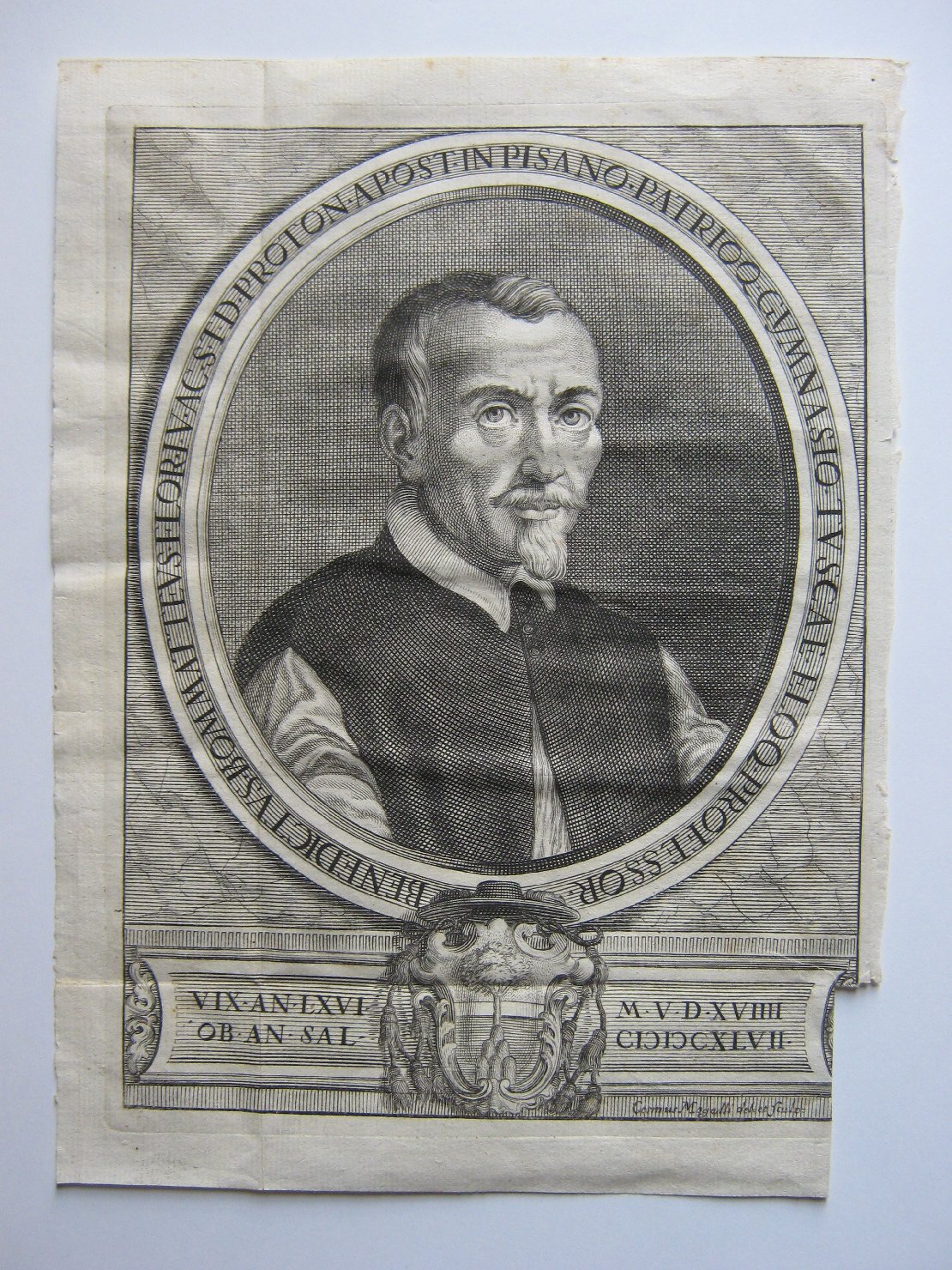 busto ritratto d'uomo (stampa, frammento) di Mogalli Cosimo (prima metà sec. XVIII)
