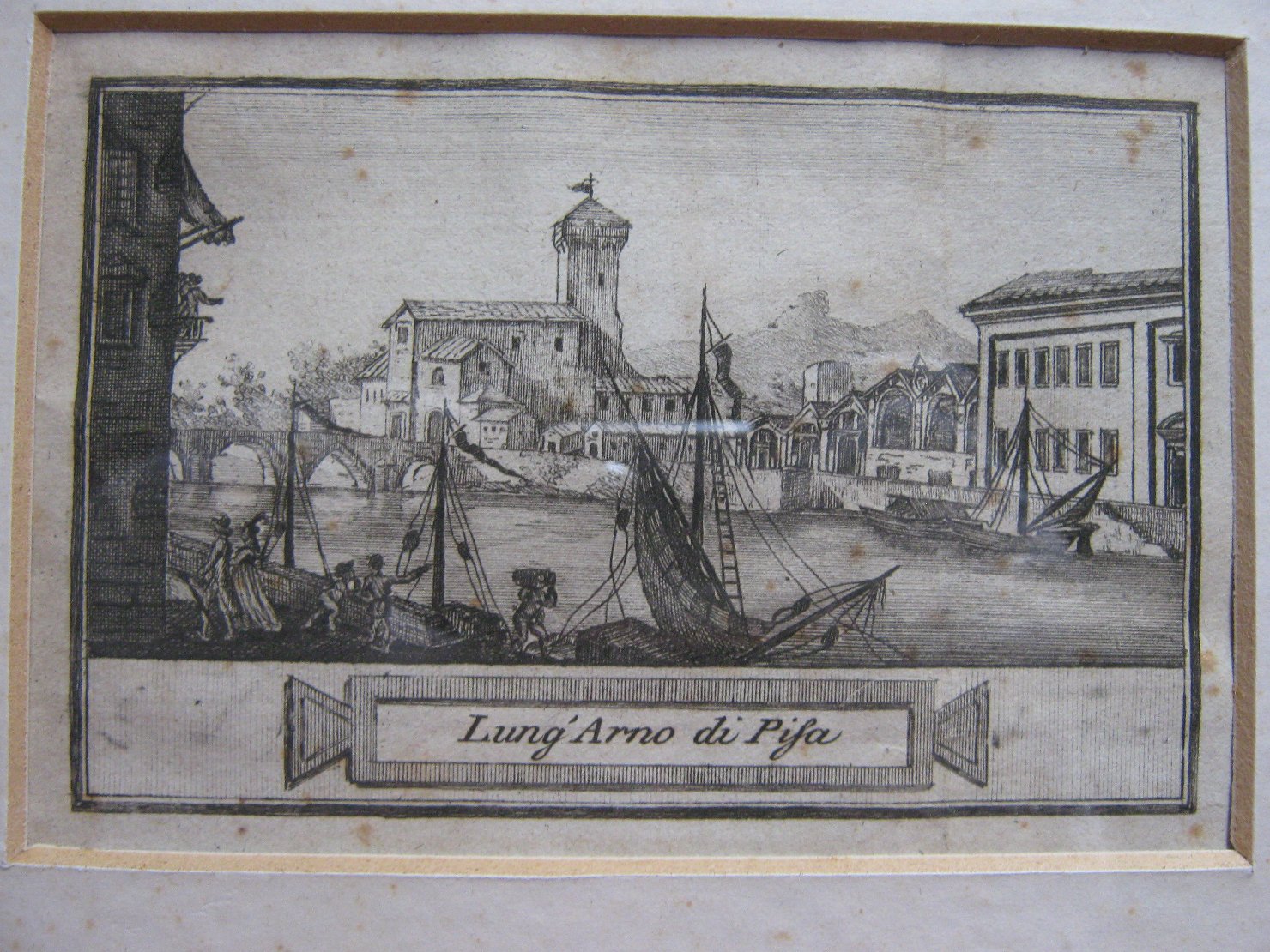 veduta di città (stampa tagliata, frammento) di Alessandro Da Morrona (prima metà sec. XIX)