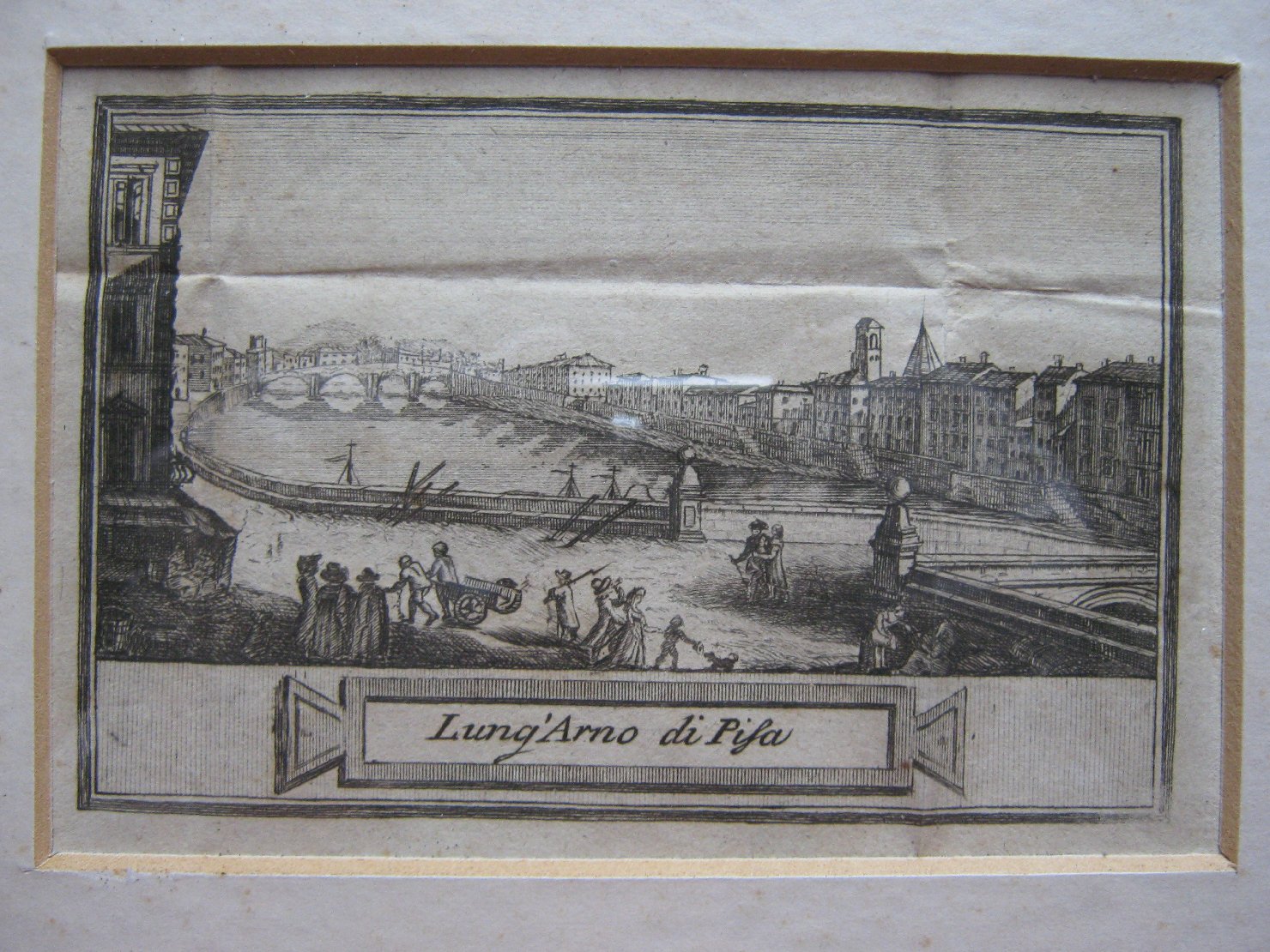 veduta di città (stampa tagliata, frammento) di Alessandro Da Morrona (prima metà sec. XIX)