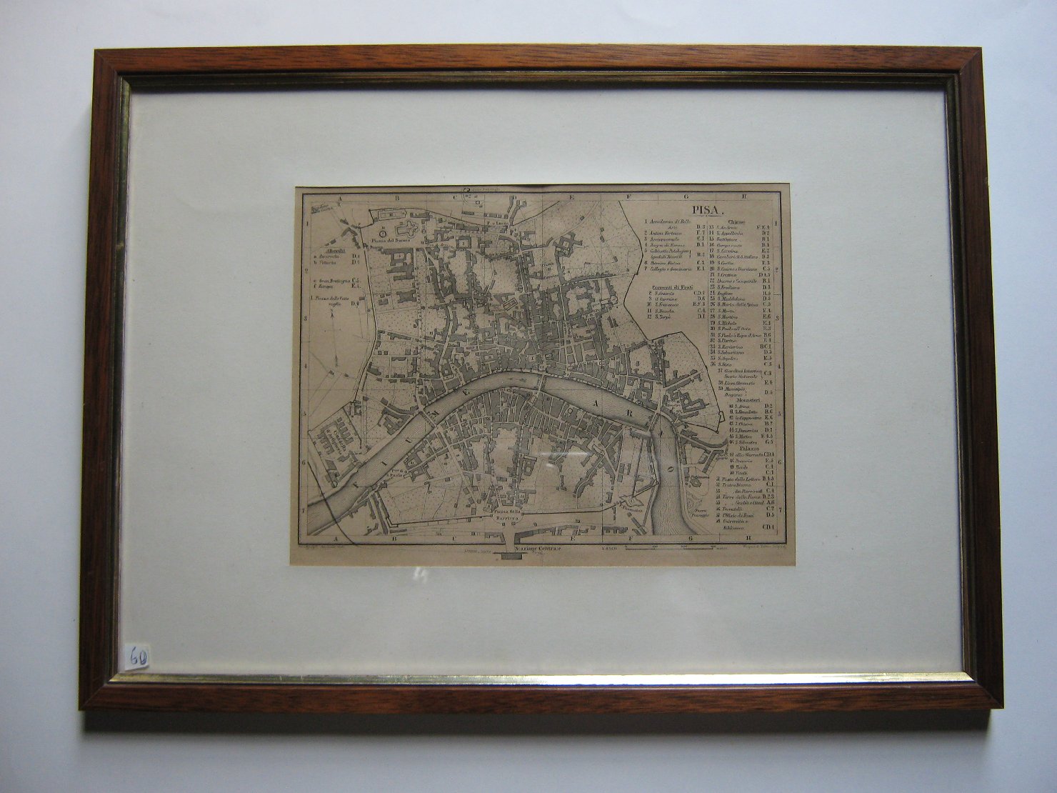 Pisa, geografia (stampa tagliata, frammento) - ambito europeo (fine sec. XIX)