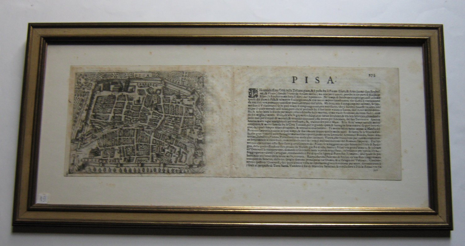 Pisa, veduta di città (stampa, frammento) - ambito italiano (prima metà sec. XVII)