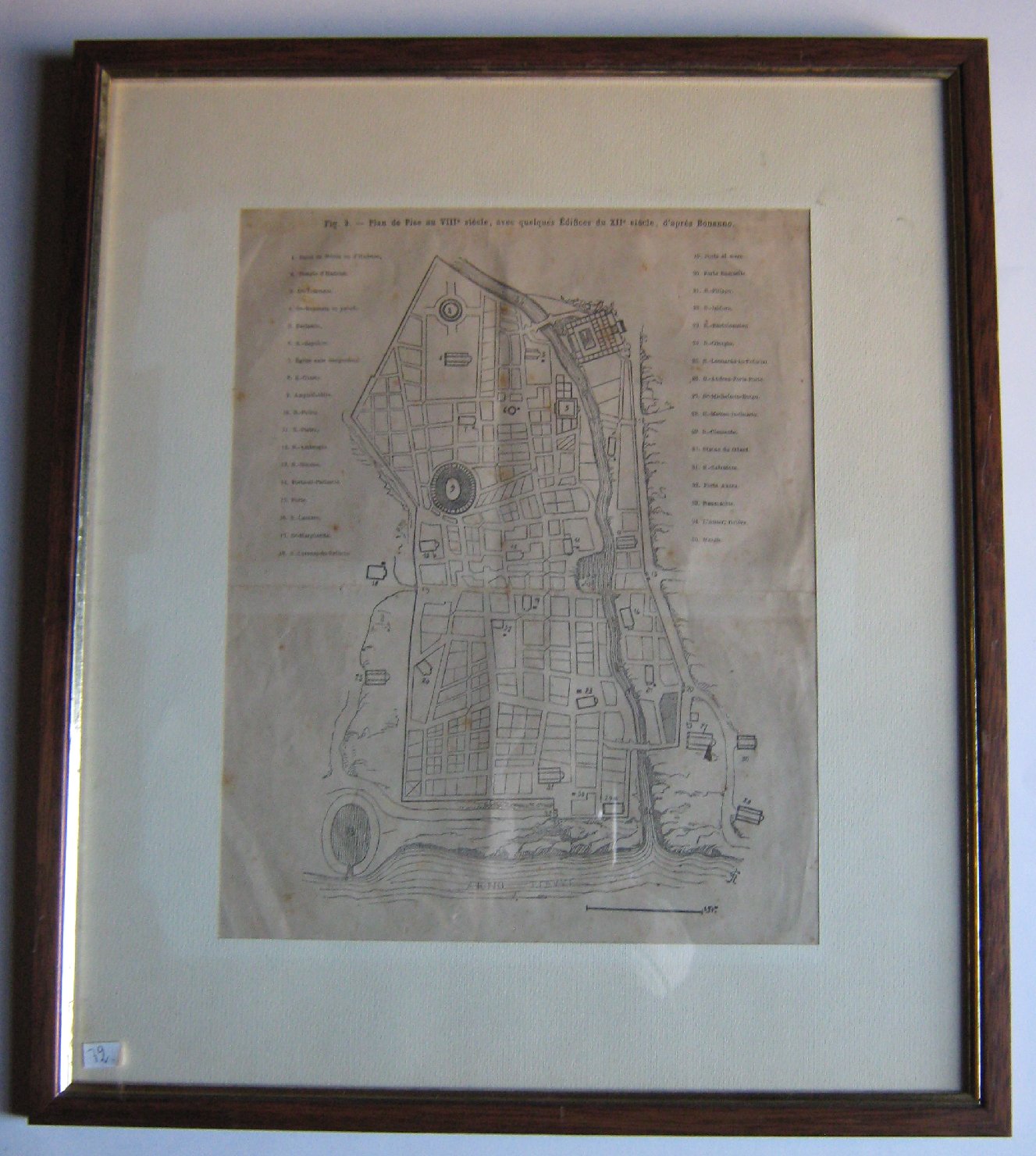 Plan de Pise, geografia (stampa, frammento) di Rohault de Fleury Georges (seconda metï¿½ sec. XIX)