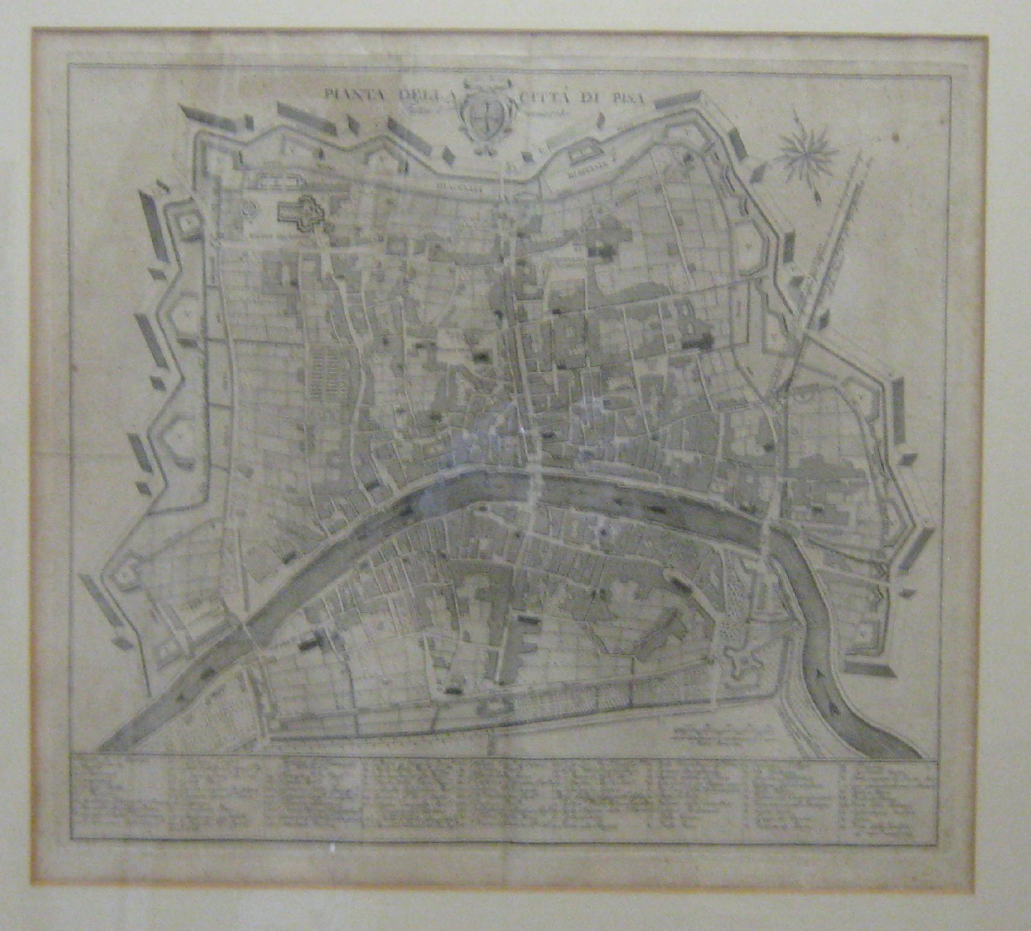 Pianta della cittï¿½ di Pisa, geografia (stampa, frammento) di Alessandro Da Morrona (seconda metï¿½ sec. XVIII)