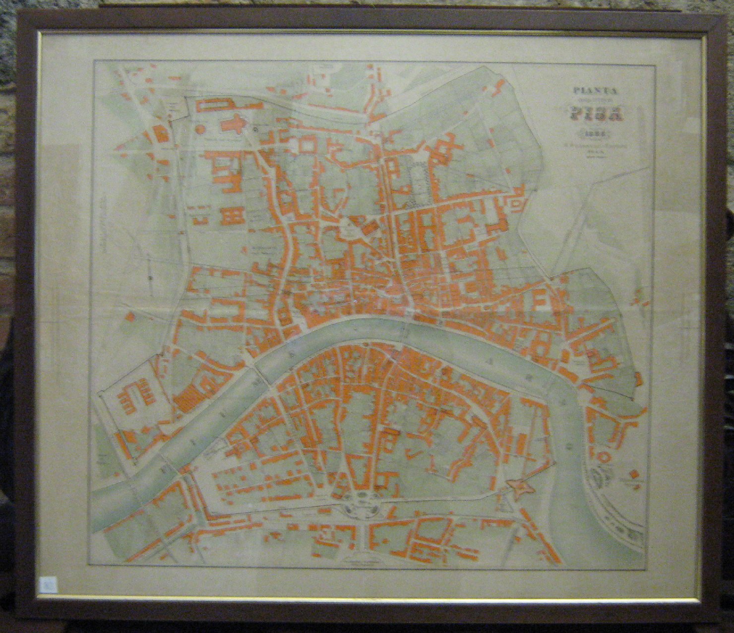 Pianta della Cittï¿½ di Pisa, geografia (stampa, frammento) - ambito italiano (seconda metï¿½ sec. XIX)