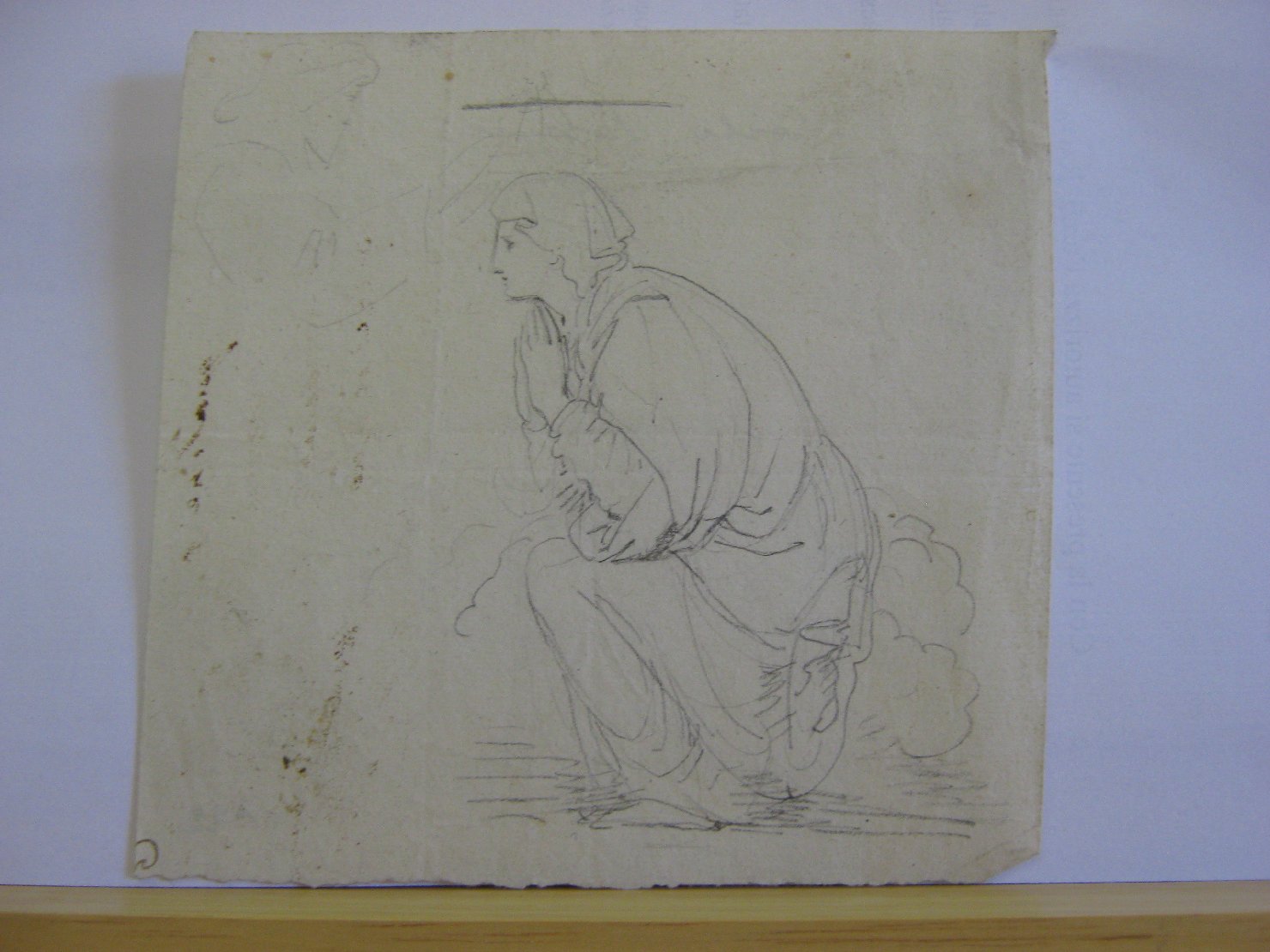 figura femminile inginocchiata (disegno, frammento) di Lasinio Carlo (prima metï¿½ sec. XIX)