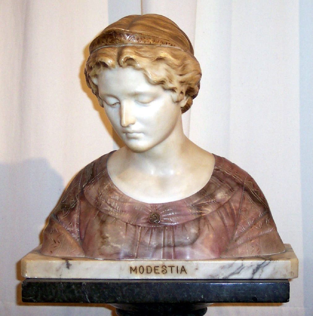 Modestia, busto femminile (busto, opera isolata) di Bessi Giuseppe (secc. XIX/ XX)