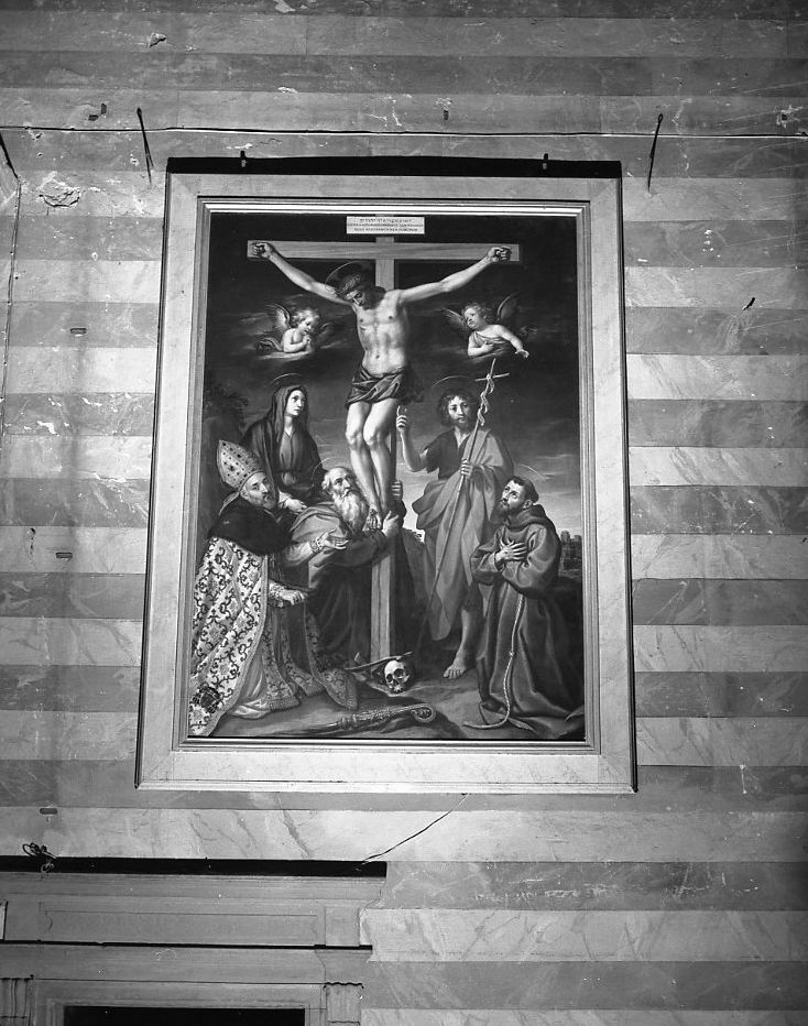Crocifissione e Santi (dipinto) di Curradi Francesco (sec. XVII)