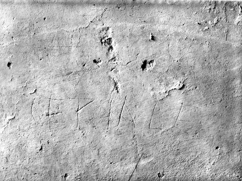 rivestimento parietale con graffito (fine/ inizio secc. II d.C.-III d.C)