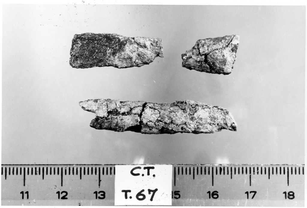 scudo/ frammento - deposizione longobarda (fine/ fine secc. VI d.C.-VII d.C)