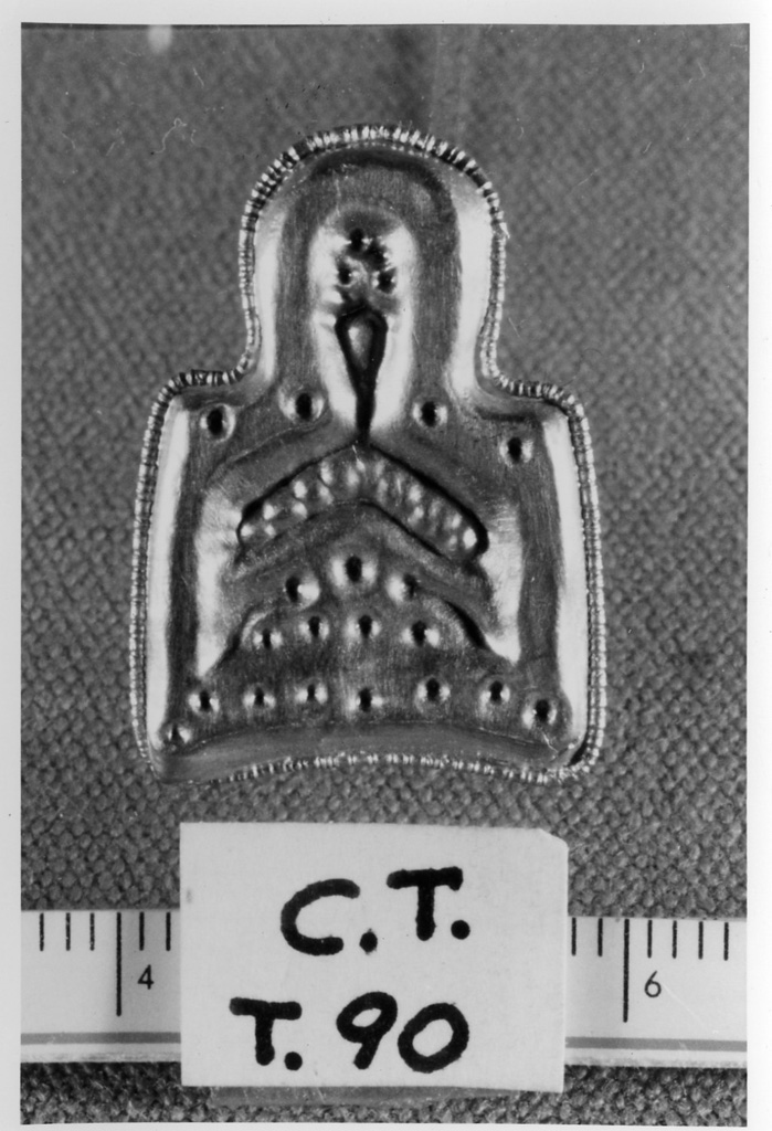 cintura/ placchetta - deposizione longobarda (primo quarto sec. VII d.C)