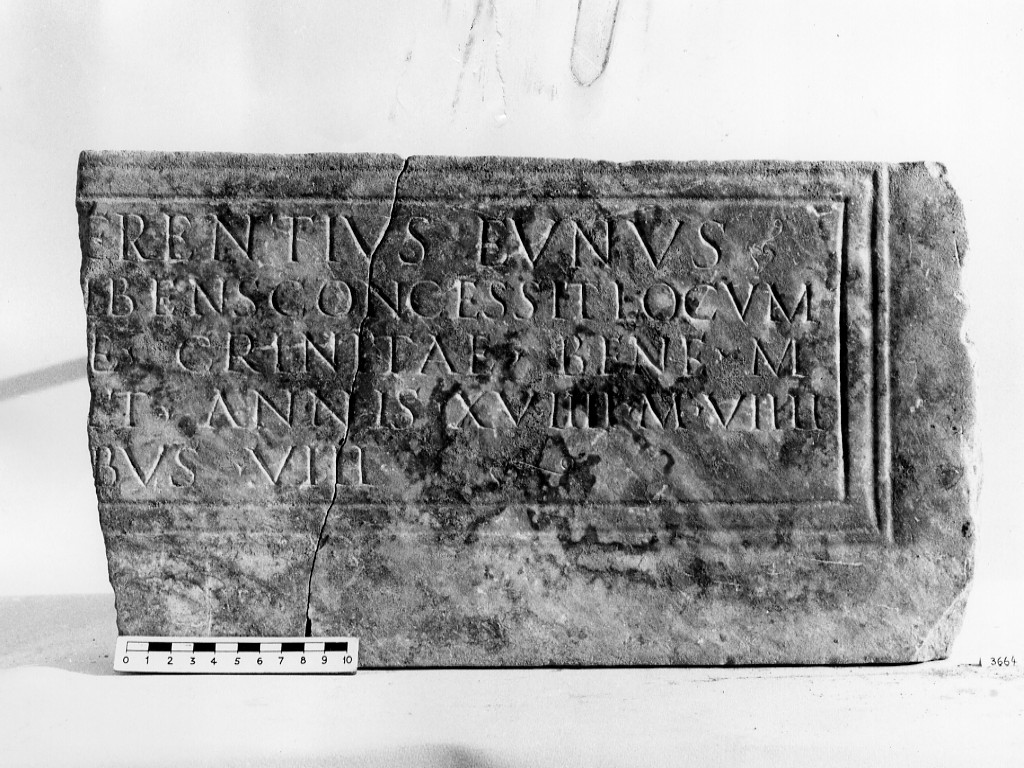 lastra iscritta (fine sec. II d.C)