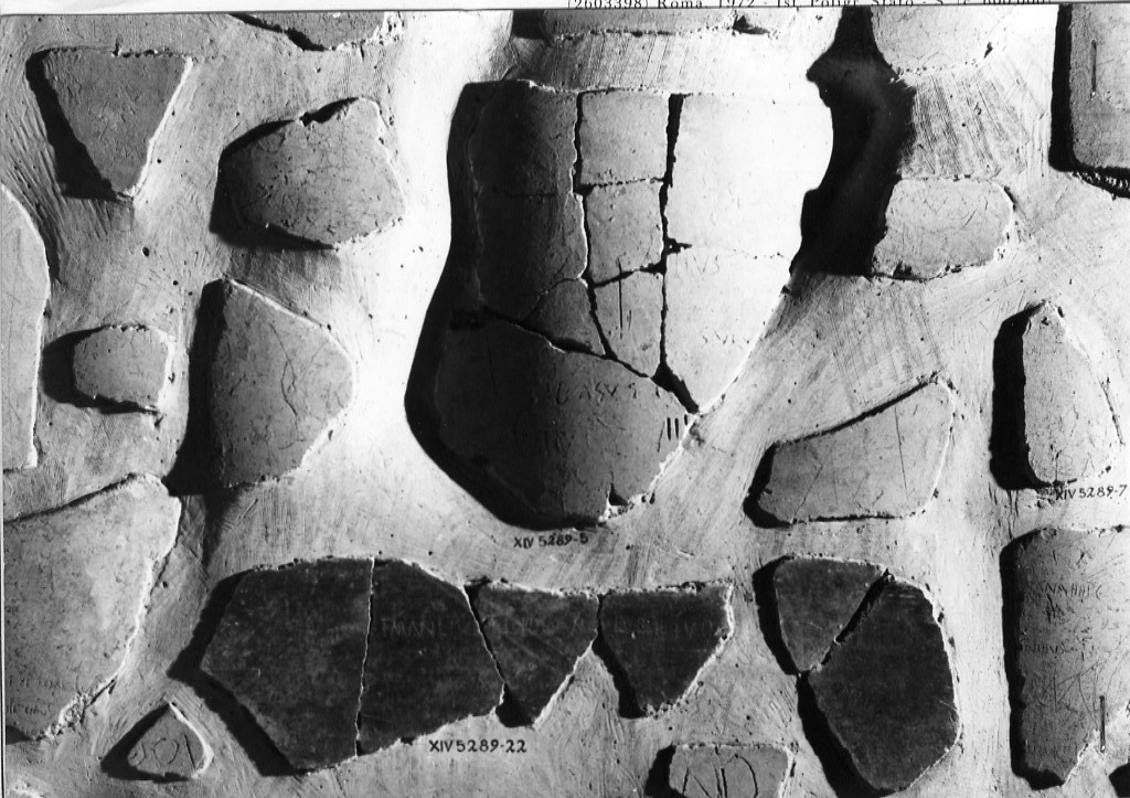 rivestimento parietale con graffito (secc. I d.C.-II d.C)