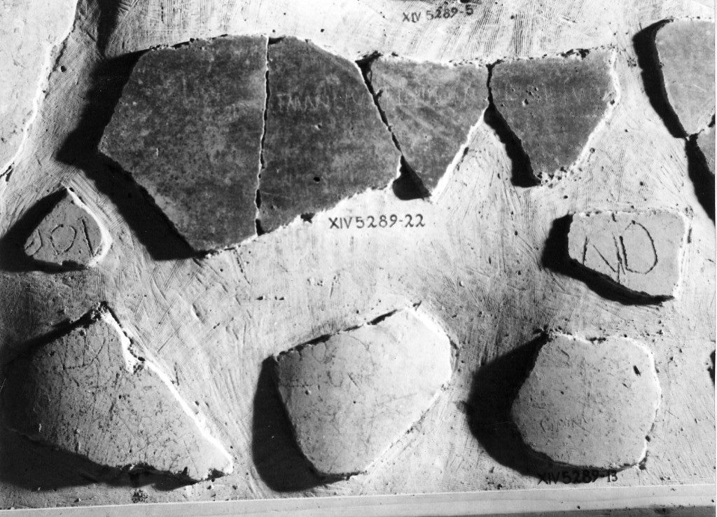 rivestimento parietale con graffito (sec. I d.C)