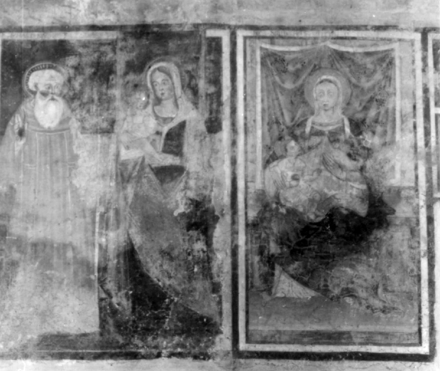 Sant'Antonio abate; Madonna col Bambino; Madonna in trono col Bambino (dipinto murale) - ambito lombardo (fine/ inizio secc. XV-XVI)