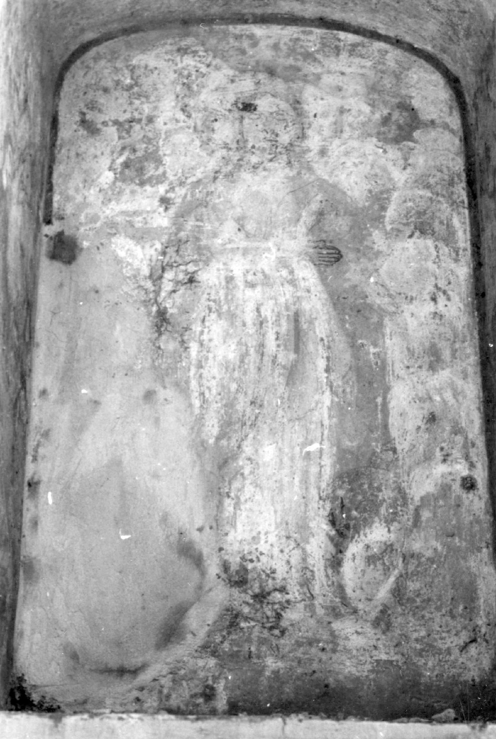 Madonna, San Francesco e oranti (edicola votiva) - ambito lombardo (sec. XVIII)