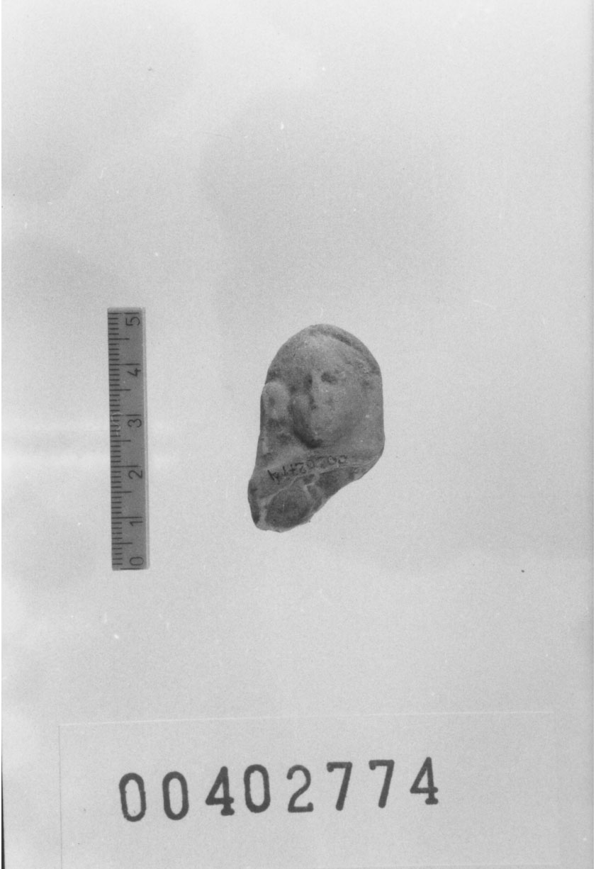 Figura umana (femminile ?) (Testa di statuetta, Comella, gruppo C I a 12) (III a.C, II a.C, I a.C)