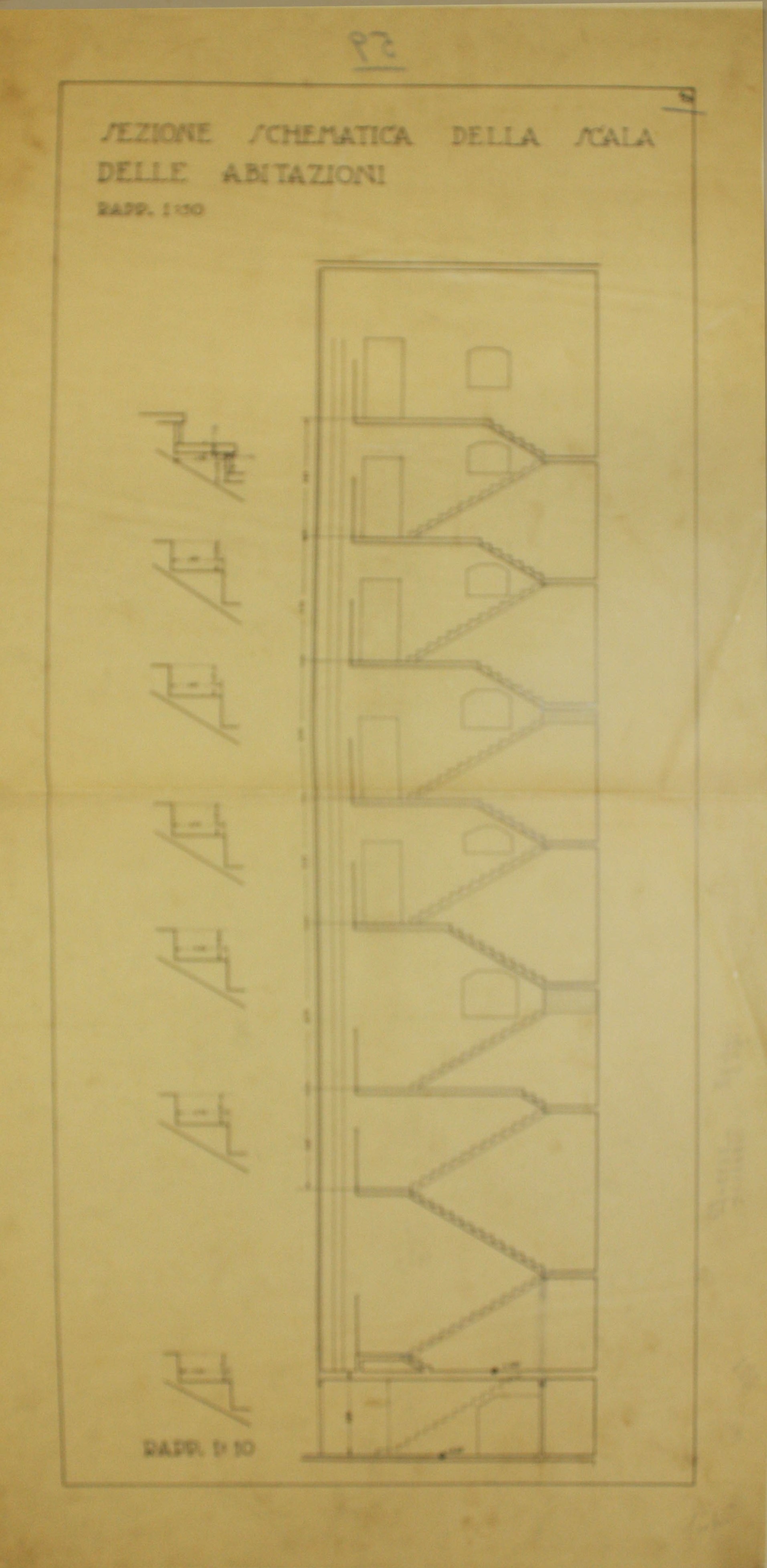 disegno architettonico di Bruno Slocovich - ambito italiano (prima metà XX)