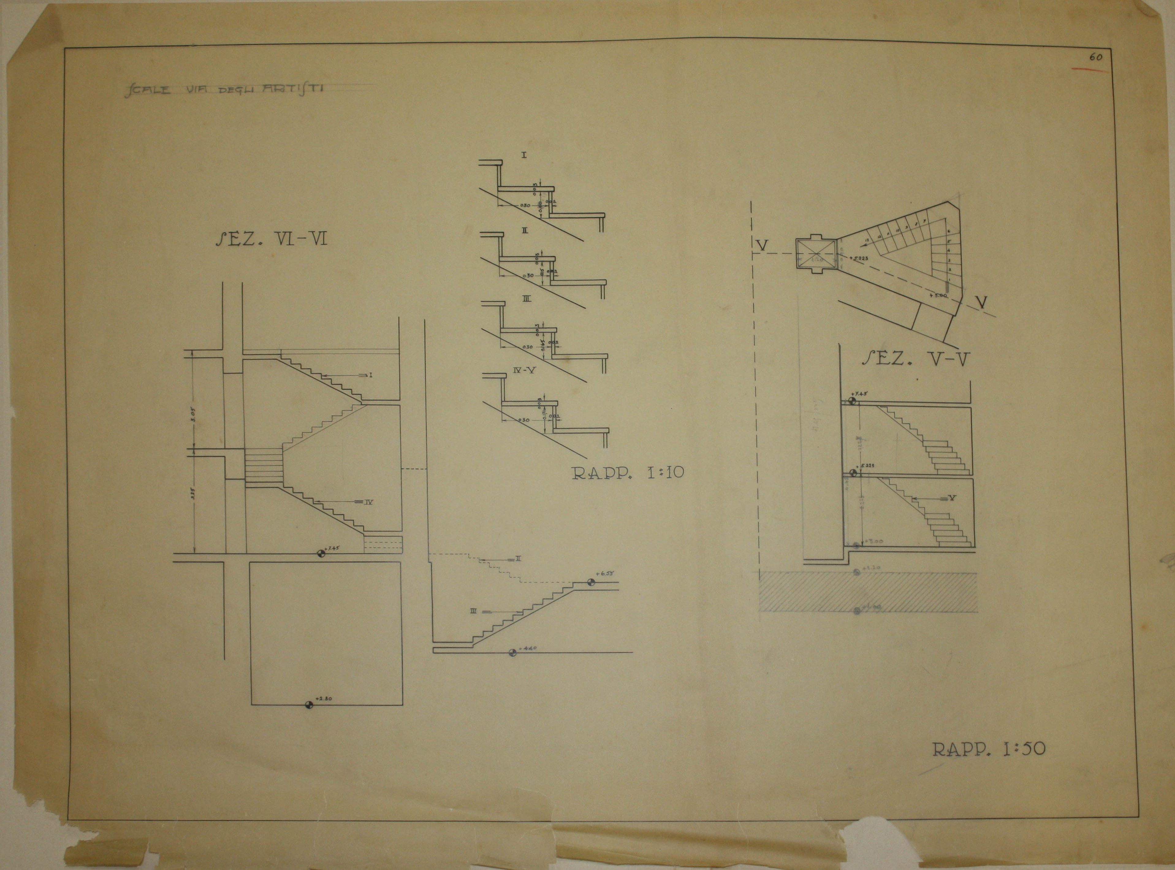 disegno architettonico di Bruno Slocovich - ambito italiano (prima metà XX)