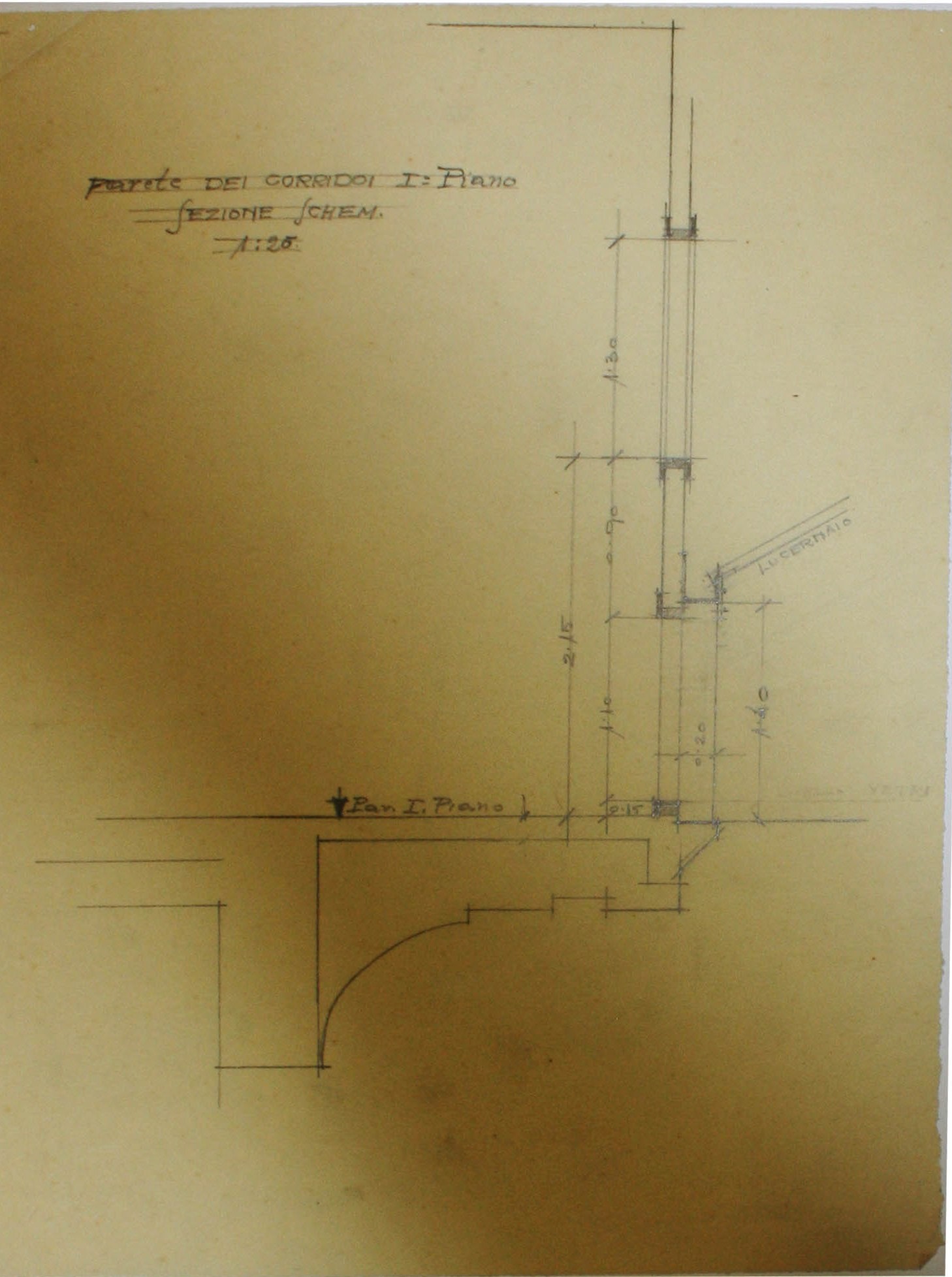 disegno architettonico di Bruno Slocovich - ambito italiano (prima metà XX)