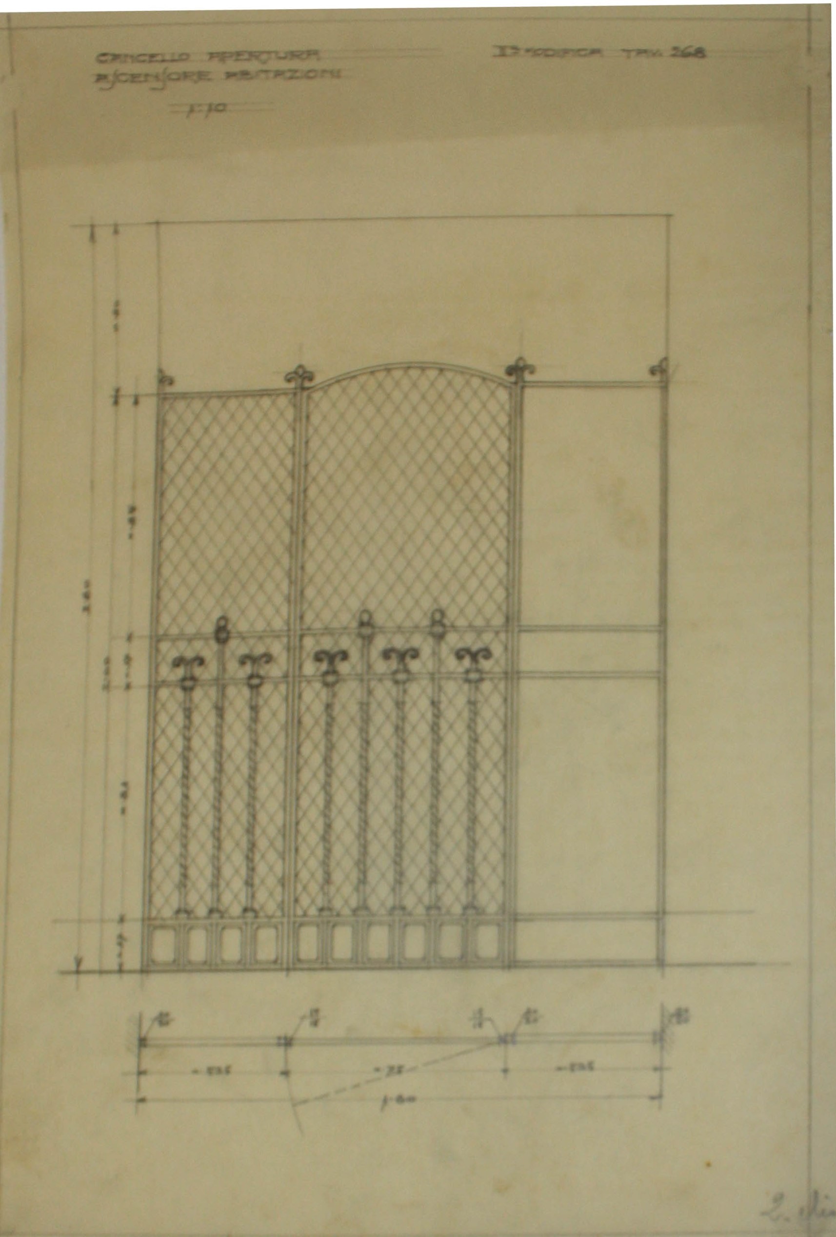 disegno architettonico di Bruno Slocovich - ambito italiano (prima metà XX)