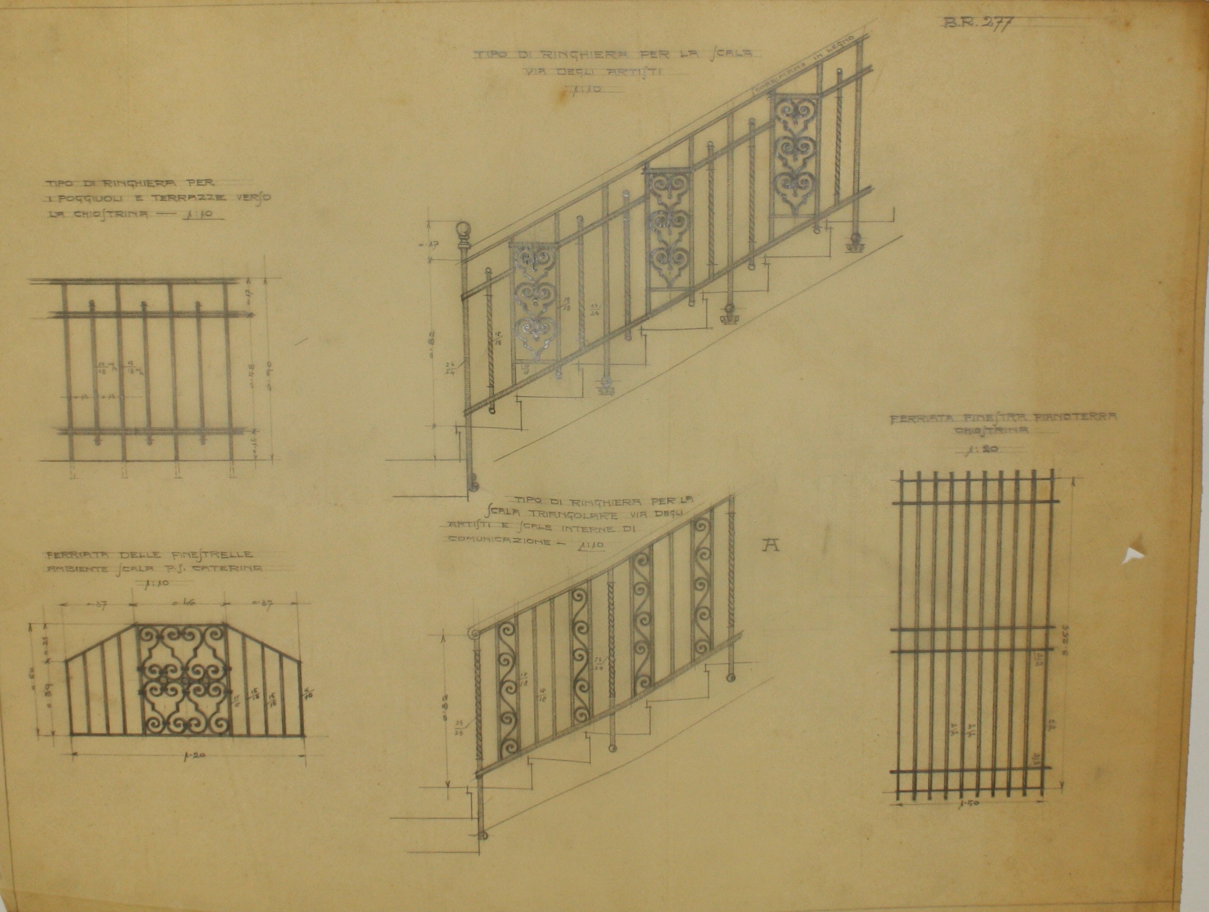 disegno architettonico di Bruno Slocovich - ambito italiano (prima metà XX)