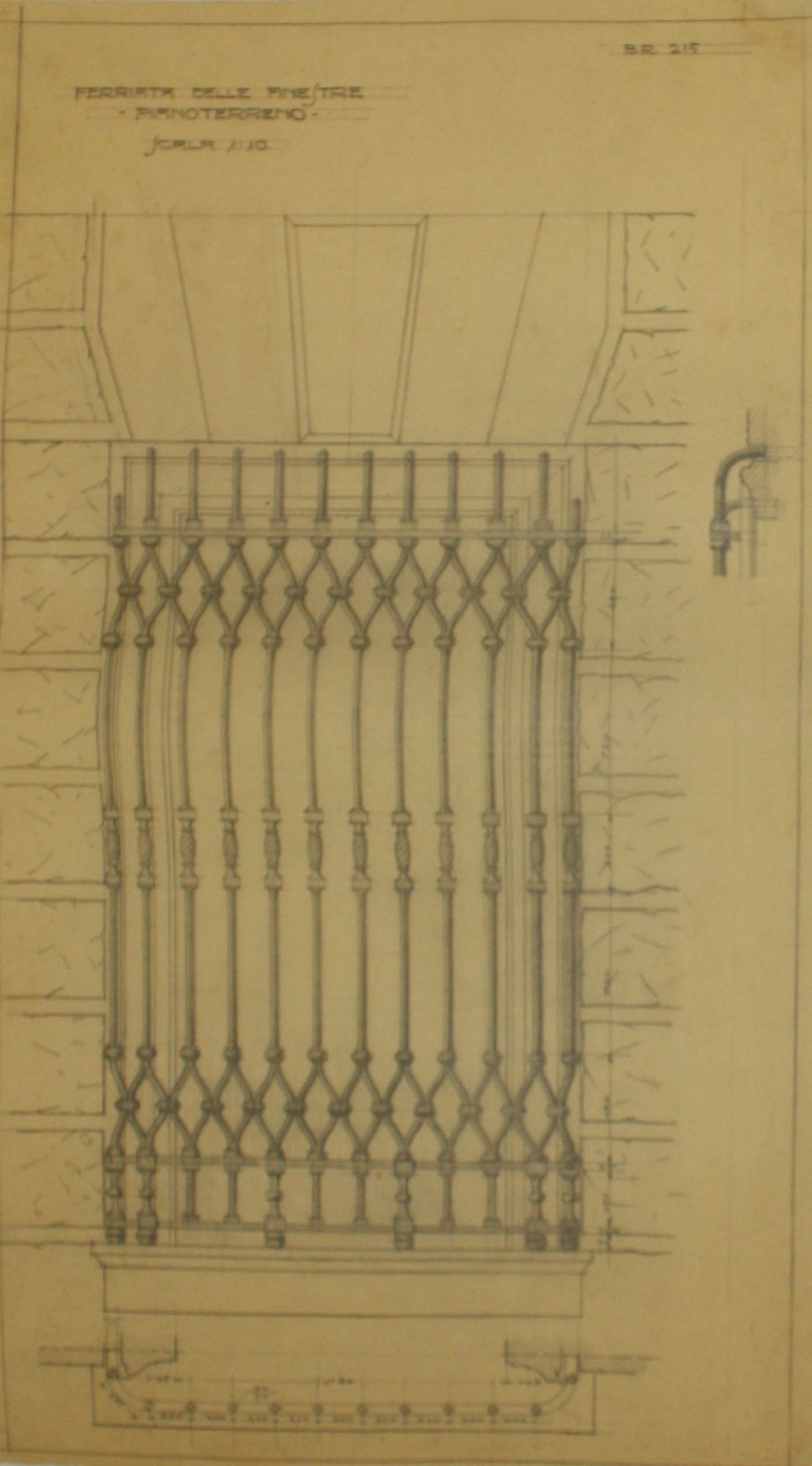 disegno architettonico di Bruno Slocovich - ambito italiano (prima metà XX)