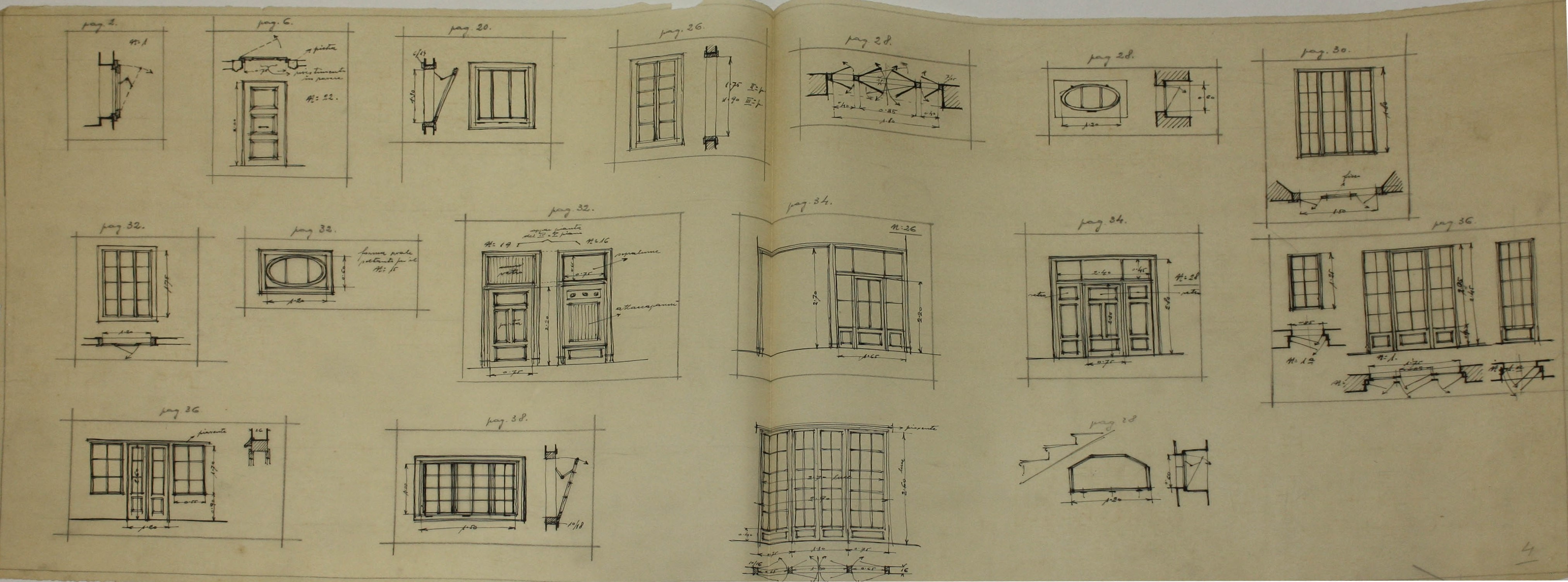 disegno architettonico di Bruno Slocovich - ambito italiano (prima metà XX)