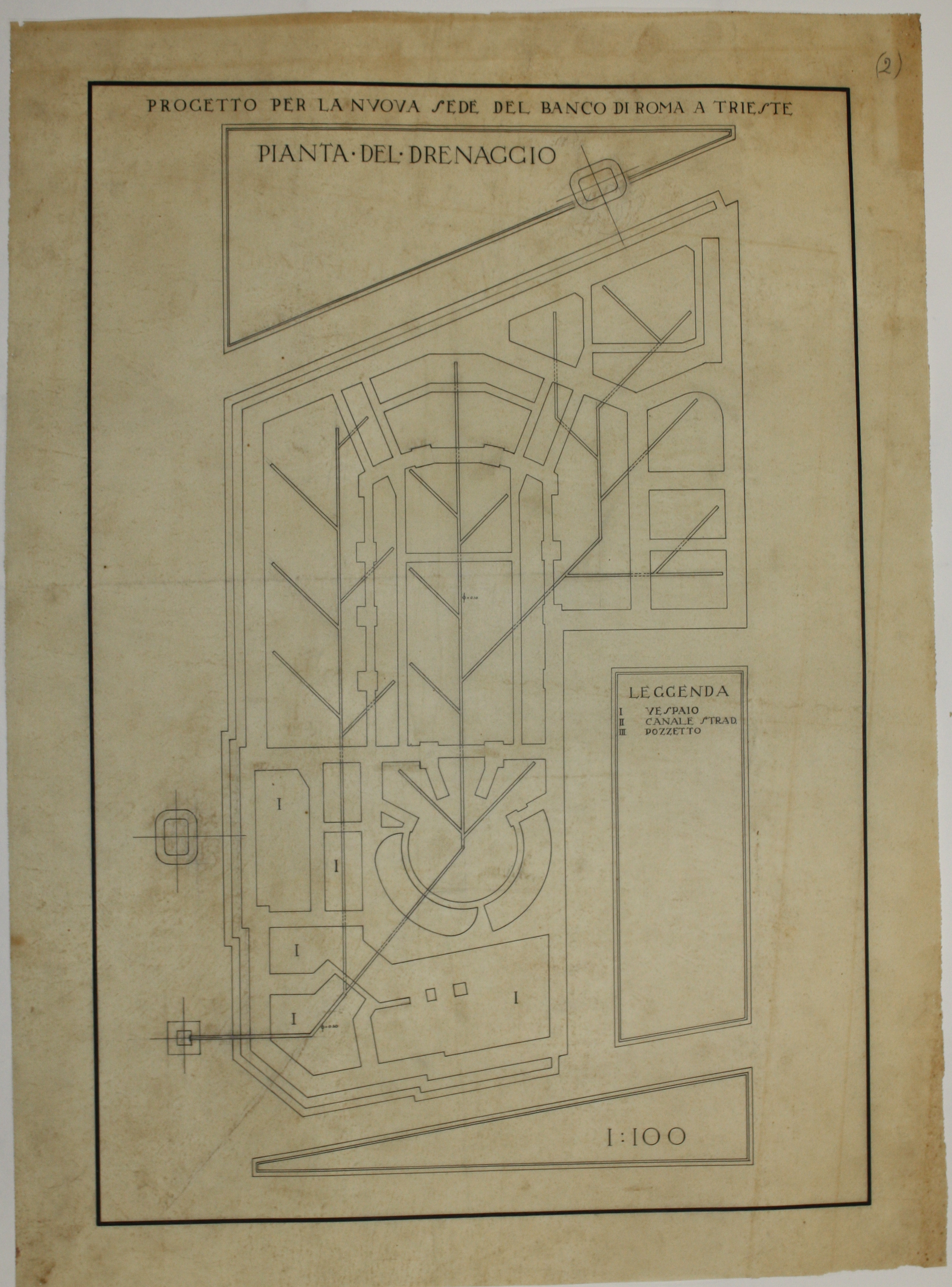 disegno architettonico di Bruno Slocovich - ambito italiano (prima metà XX)