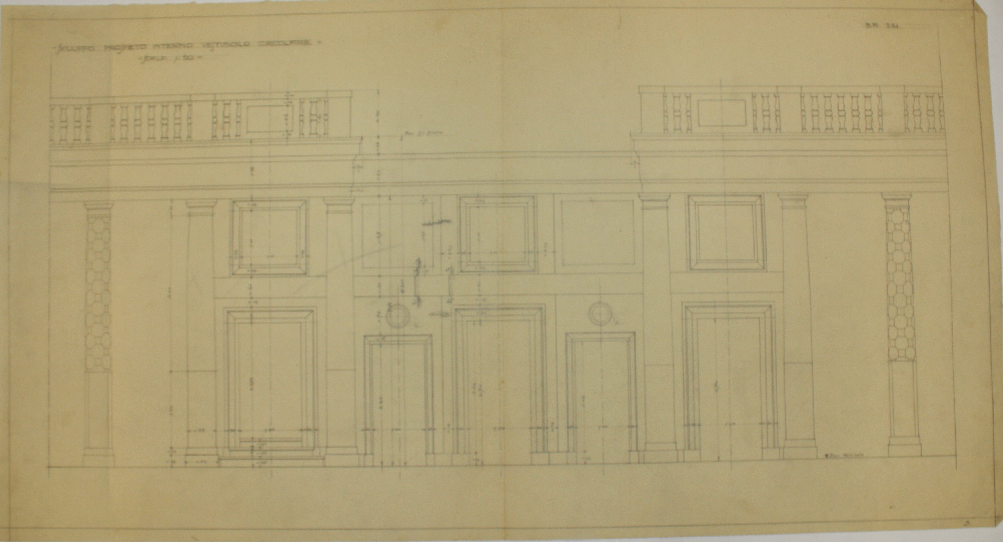 disegno architettonico di Bruno Slocovich - ambito italiano (prima metà XX)