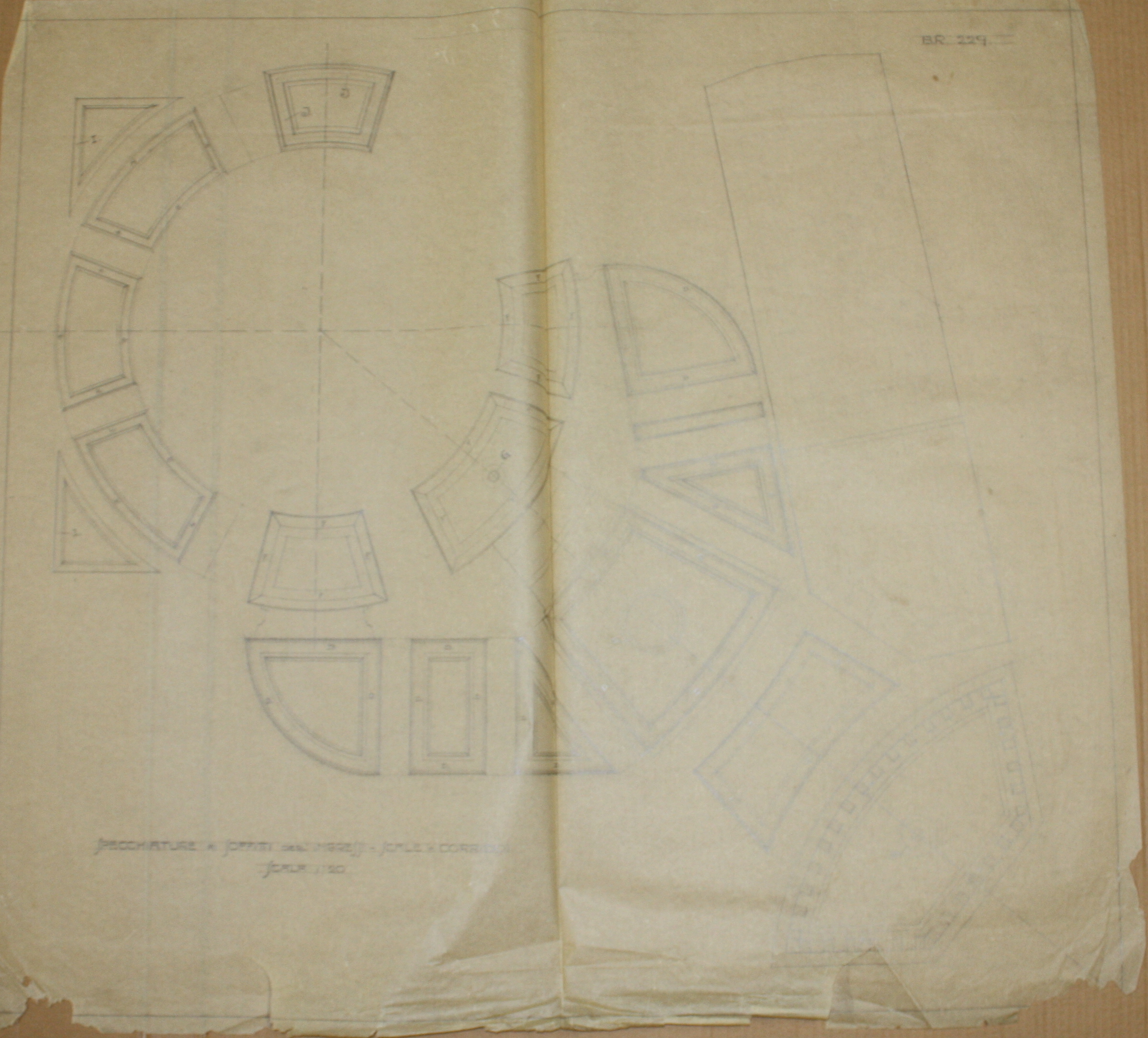 disegno architettonico di Bruno Slocovich - ambito italiano (prima metà XX)