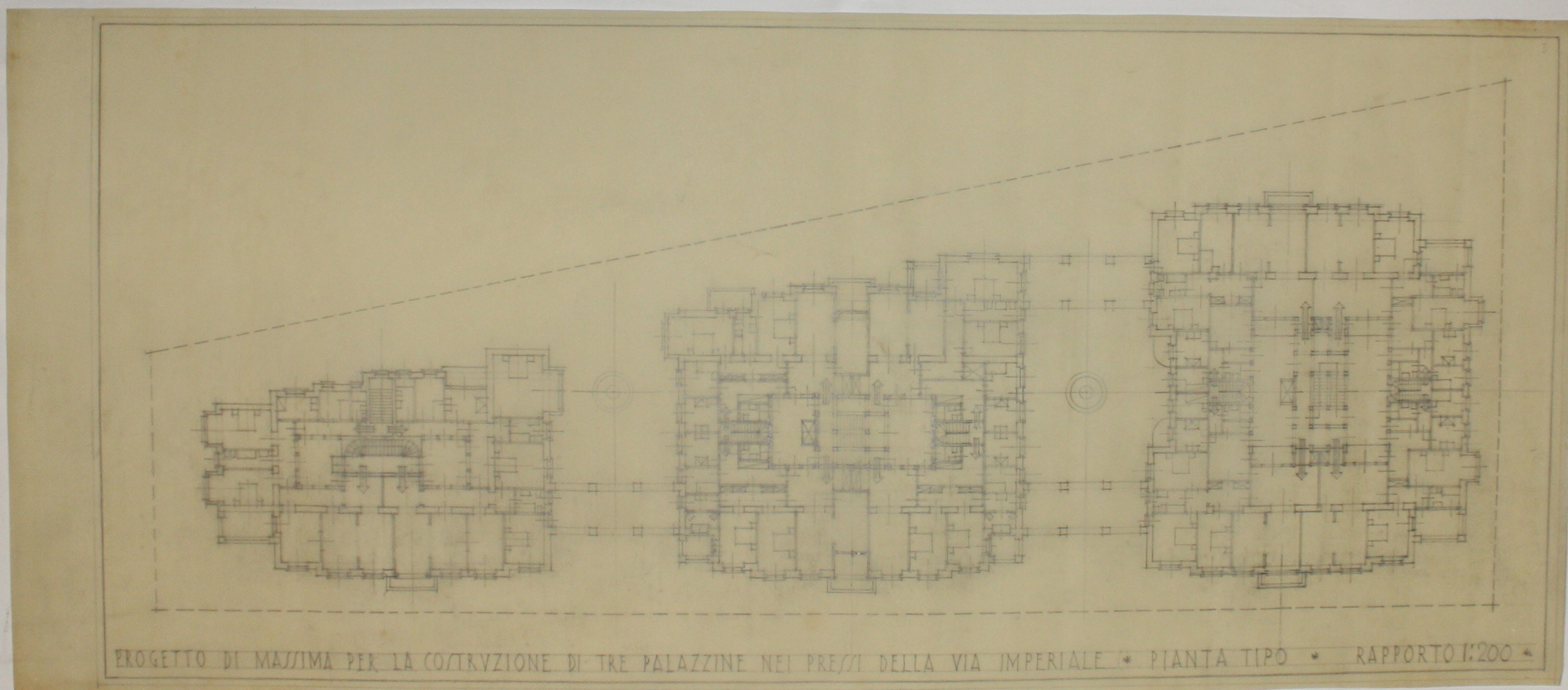 disegno architettonico di Bruno Slocovich - ambito italiano (prima metà XX)