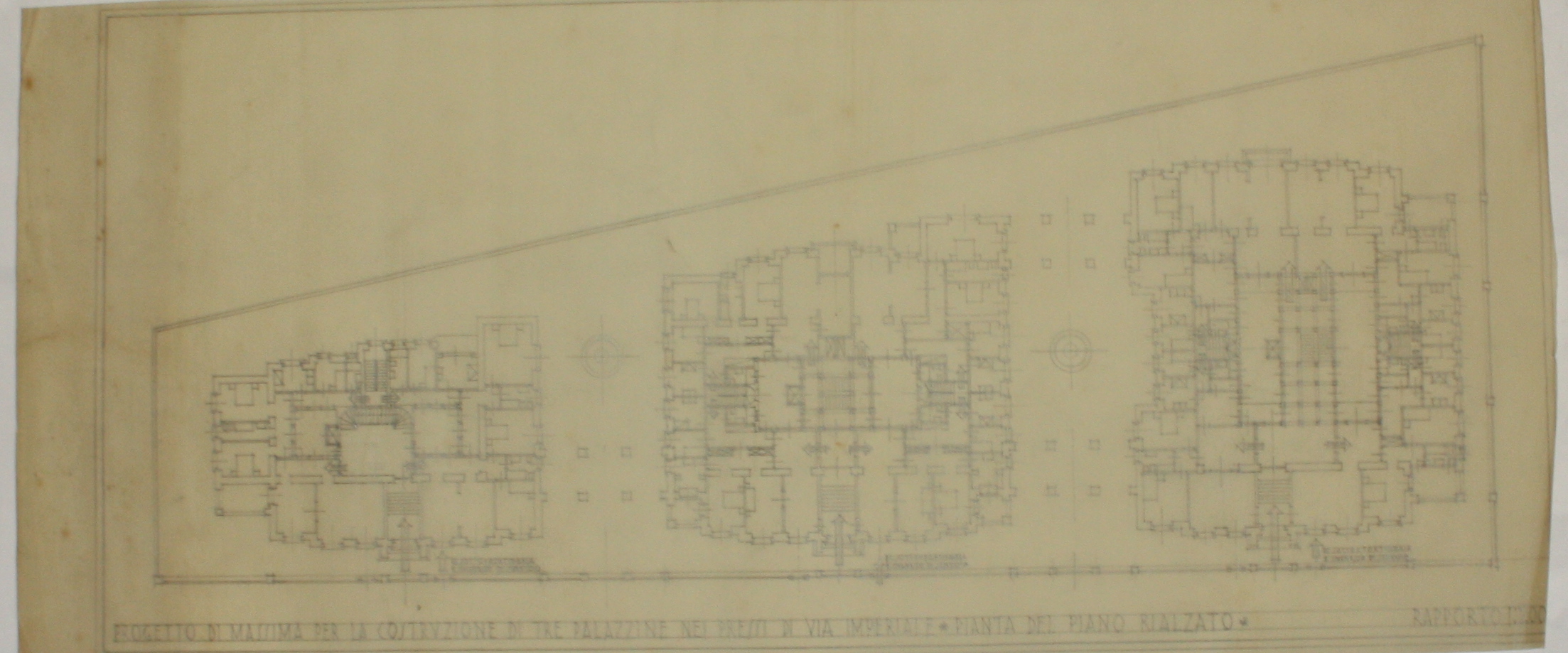 disegno architettonico di Bruno Slocovich - ambito italiano (prima metà XX)