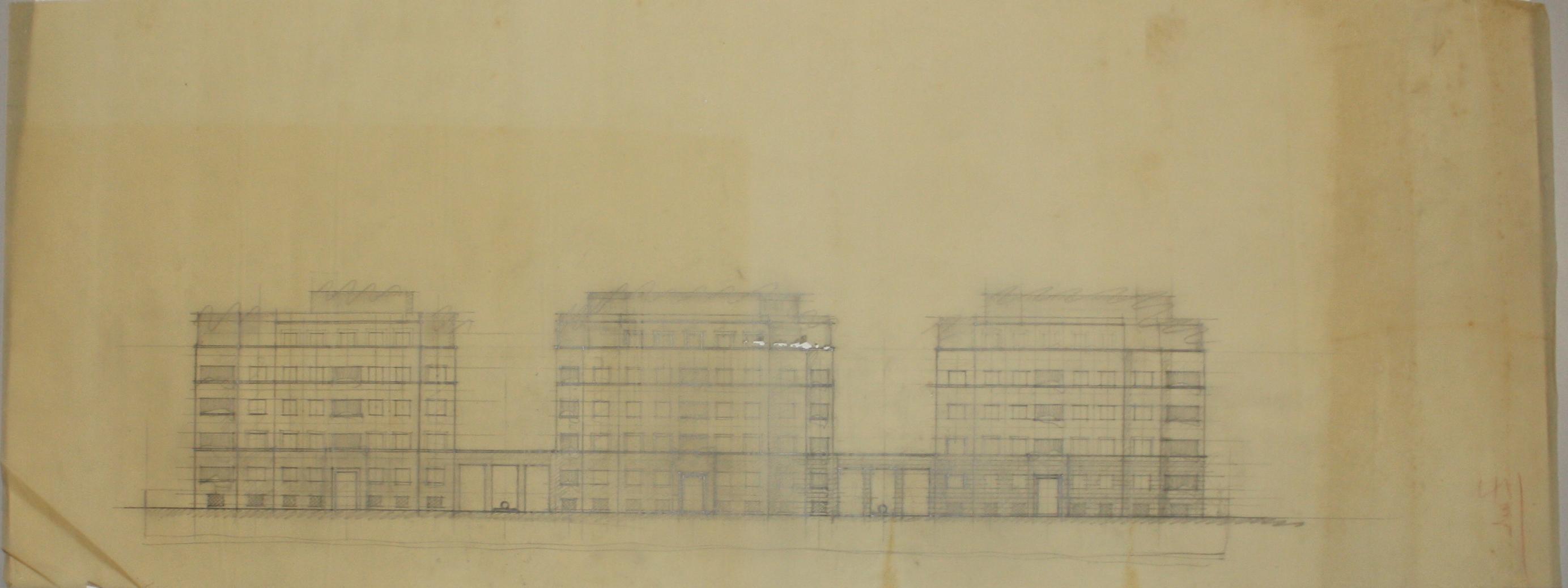 disegno architettonico di Bruno Slocovich - ambito italiano (prima metà XX)