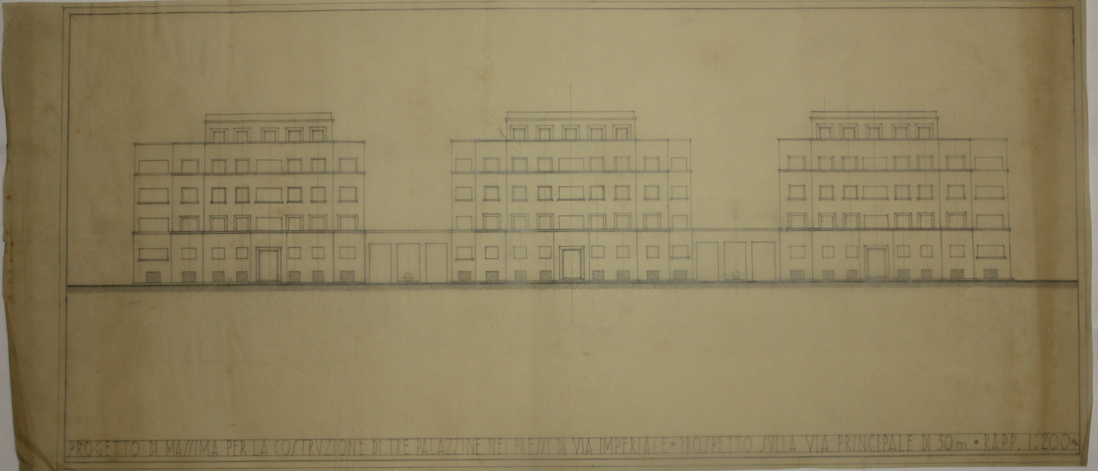 disegno architettonico di Bruno Slocovich - ambito italiano (prima metà XX)