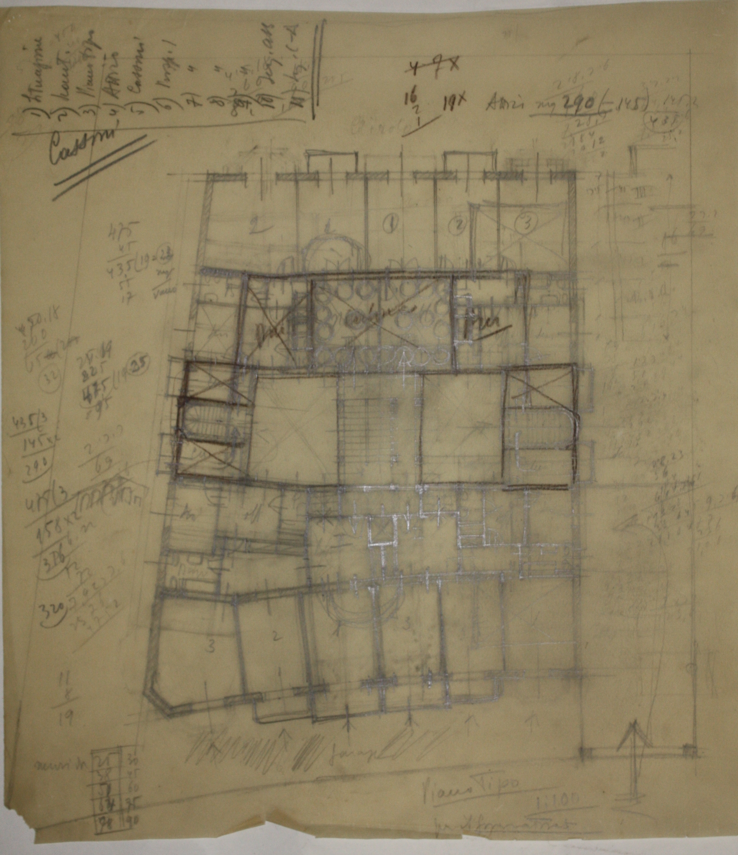 disegno architettonico di Bruno Slocovich - ambito italiano (prima metà XX)