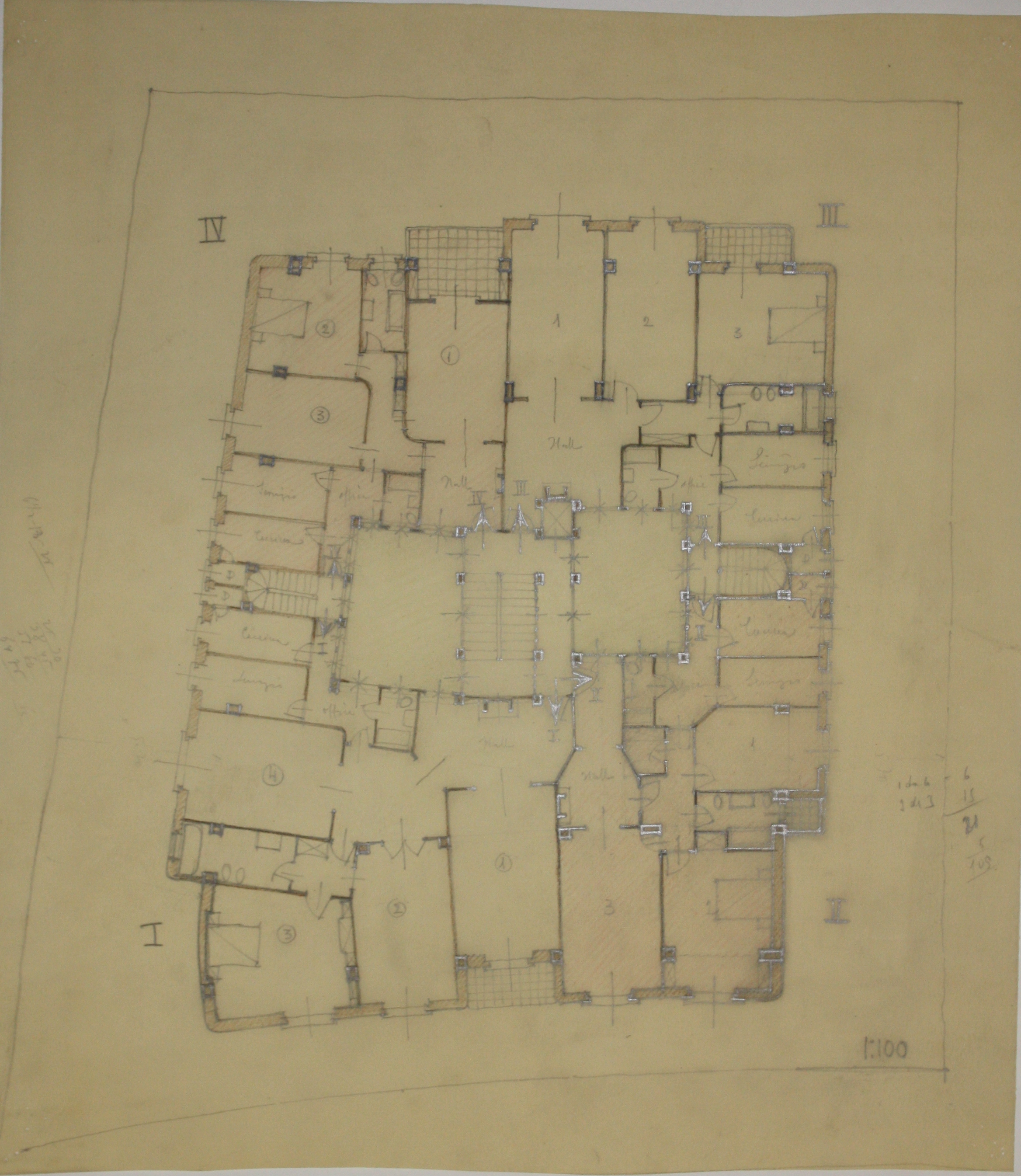 disegno architettonico di Bruno Slocovich - ambito italiano (prima metà XX)