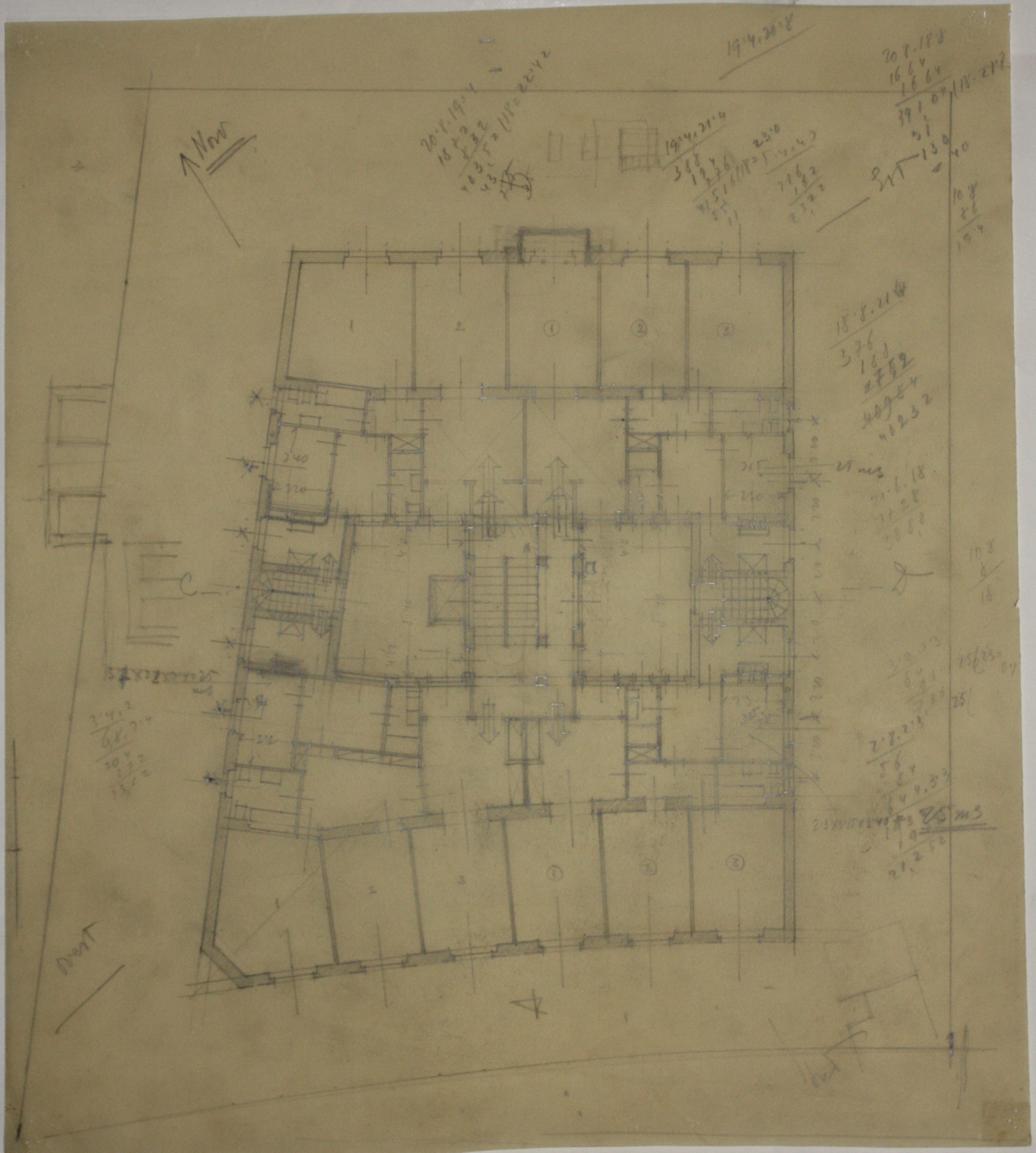 disegno architettonico di Bruno Slocovich - ambito italiano (prima metà XX)