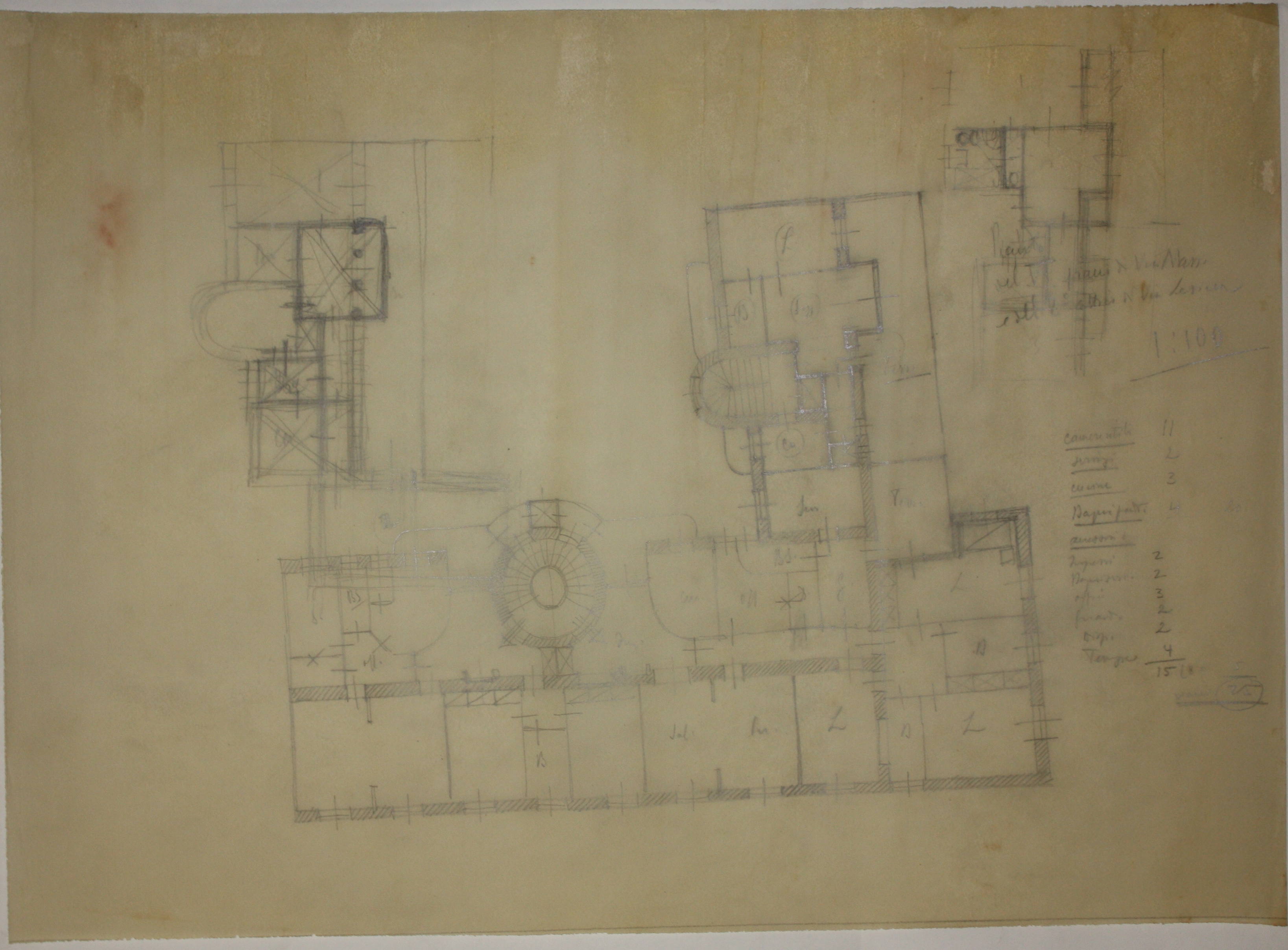 disegno architettonico di Bruno Slocovich - ambito italiano (prima metà XX)