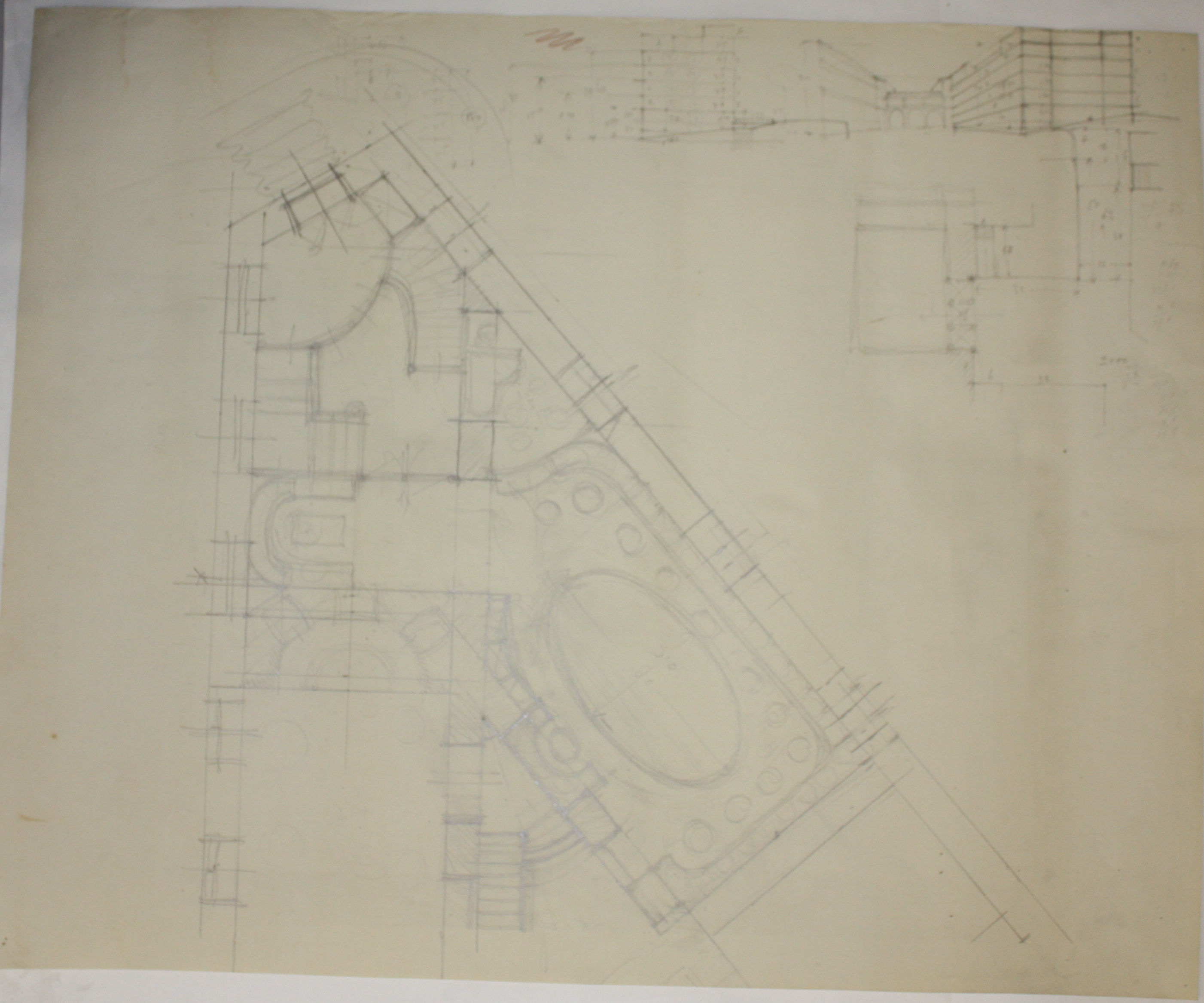 disegno architettonico di Bruno Slocovich - ambito italiano (prima metà XX)