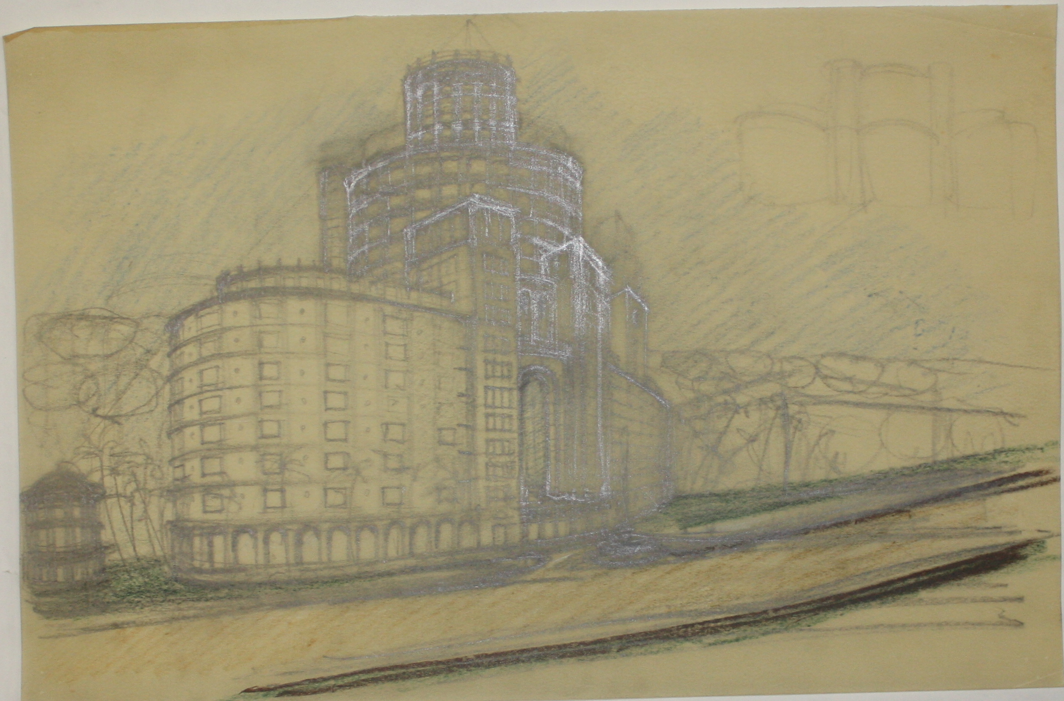 disegno architettonico di Bruno Slocovich - ambito italiano (prima metà XX)