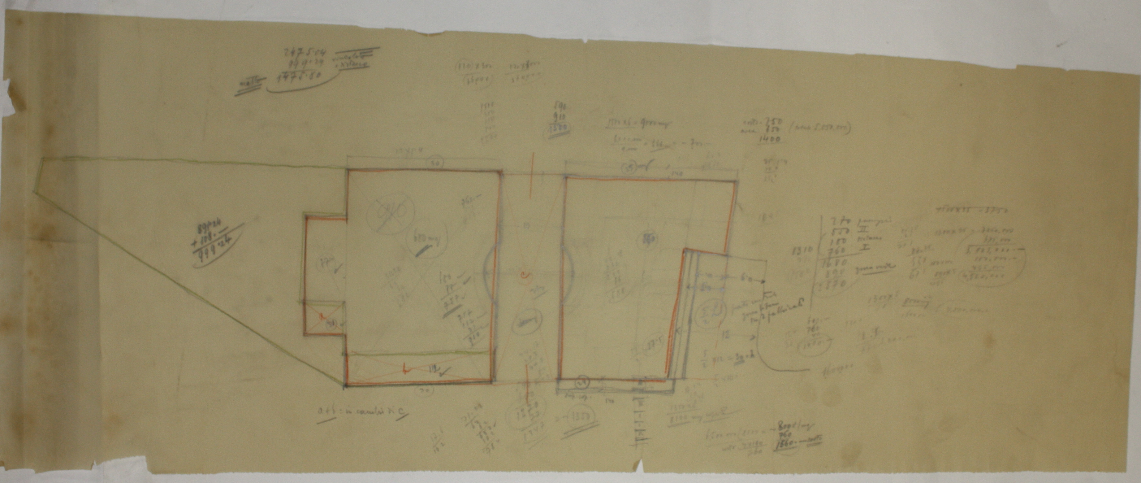 disegno architettonico di Bruno Slocovich - ambito italiano (prima metà XX)