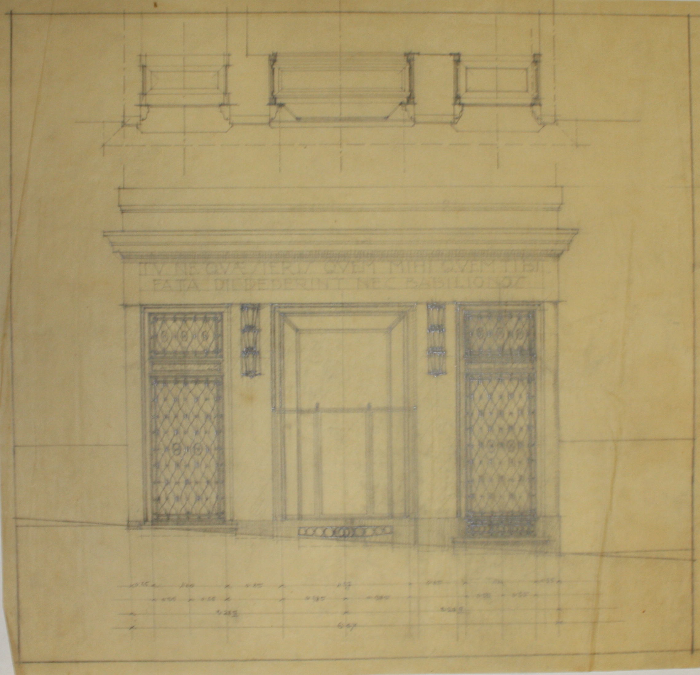 disegno architettonico di Bruno Slocovich - ambito italiano (prima metà XX)